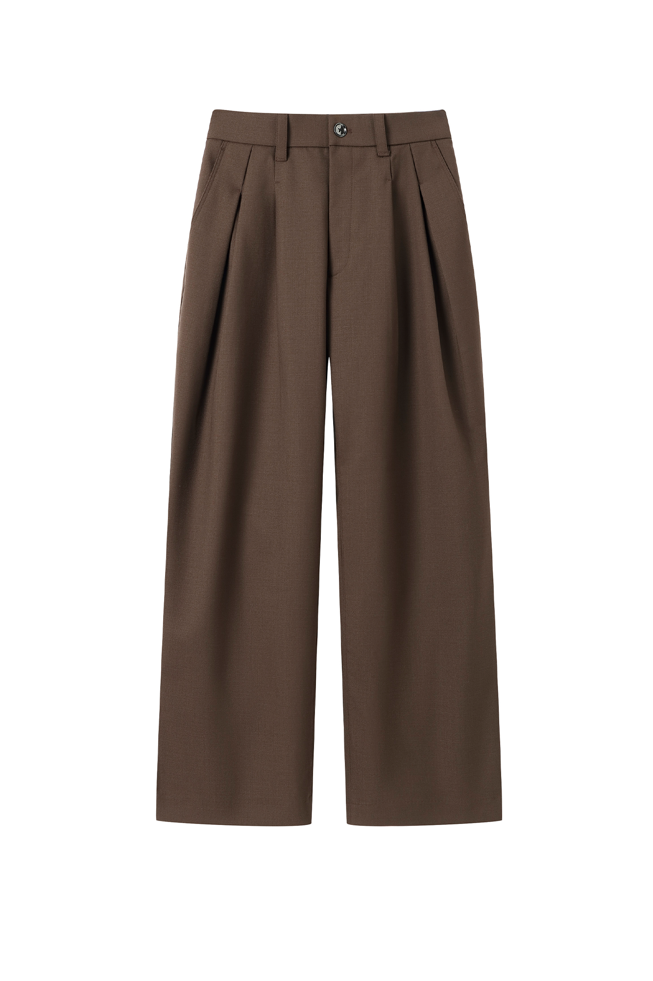 MOITIEDEPETALE Wool-Blended Pleats Trousers