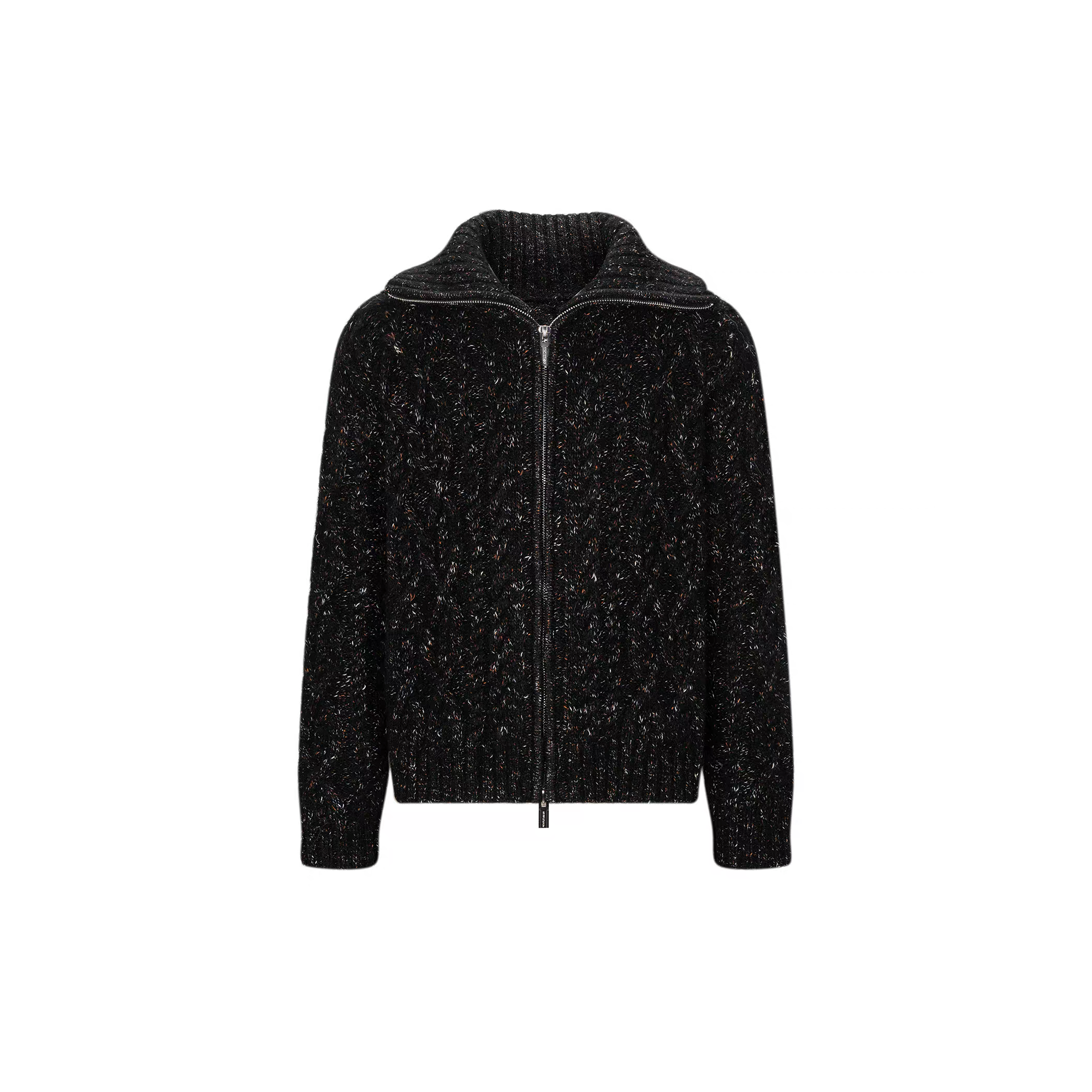 TIWILLTANG Dual-Zipper Cable Knit Funnel Sweater