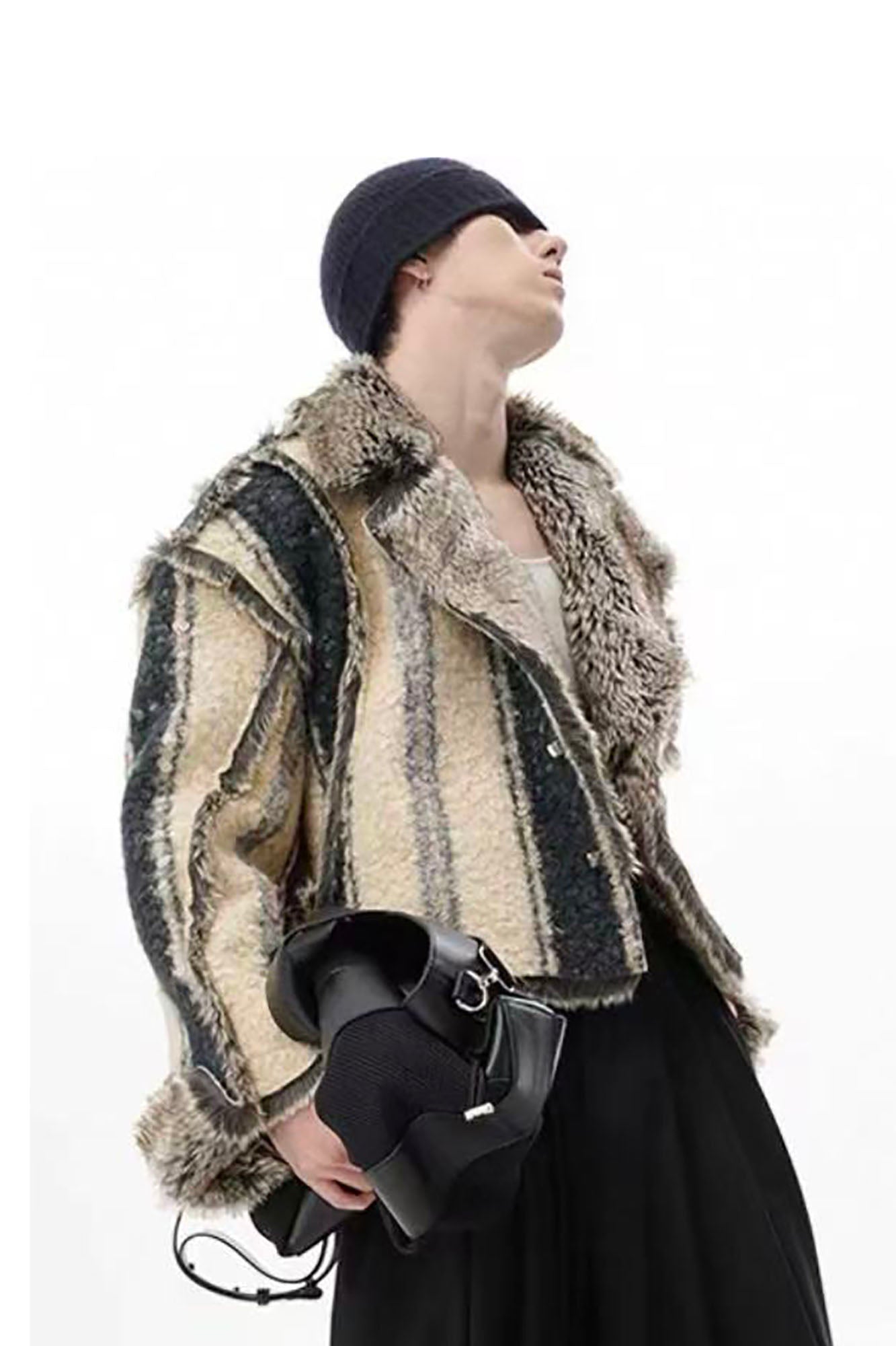 TUIMU Reversible Faux Fur Cropped Jacket, premium urban and streetwear designers apparel on PROJECTISR.com, TUIMU