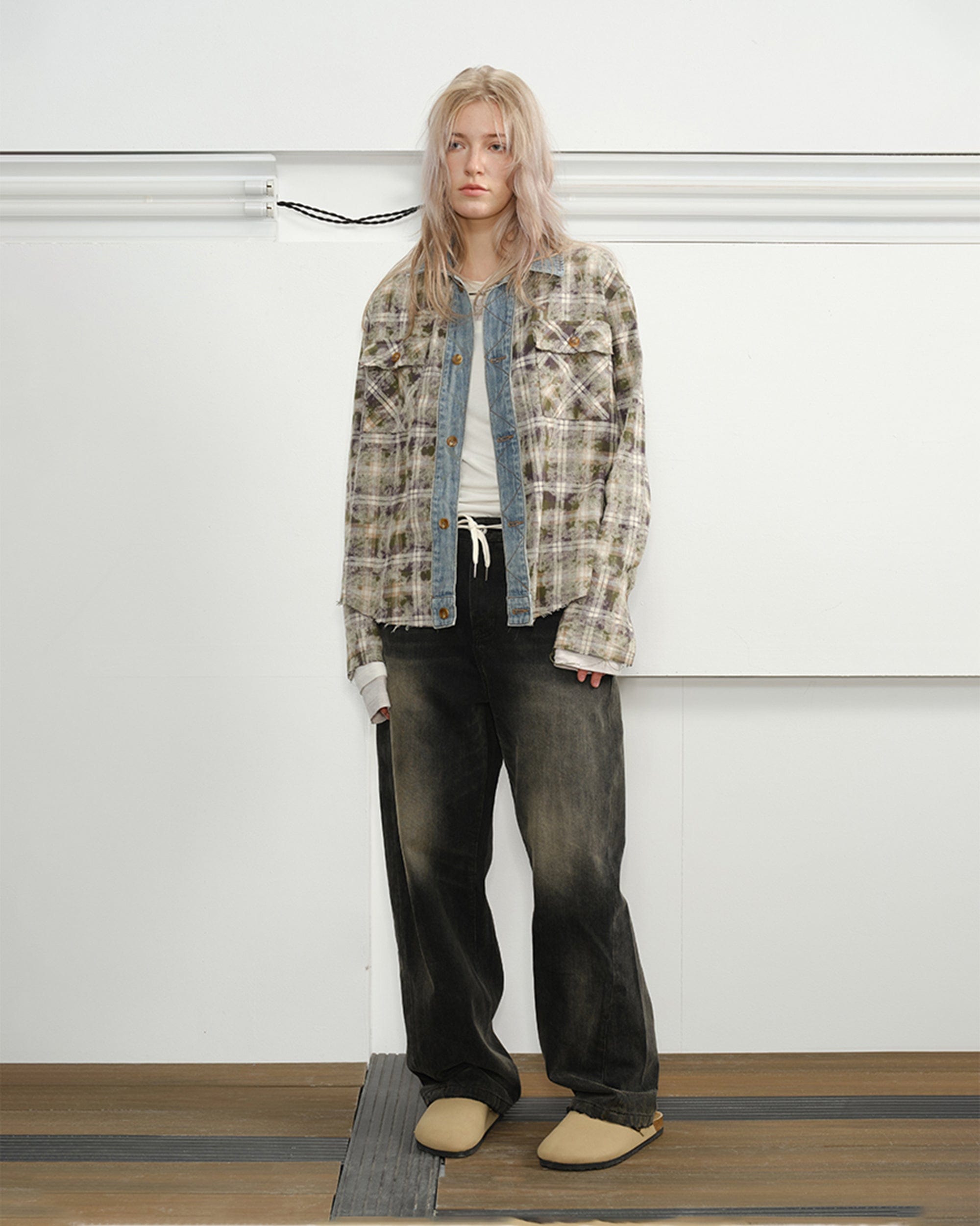 KREATE Denim Spliced Macarons Jacket