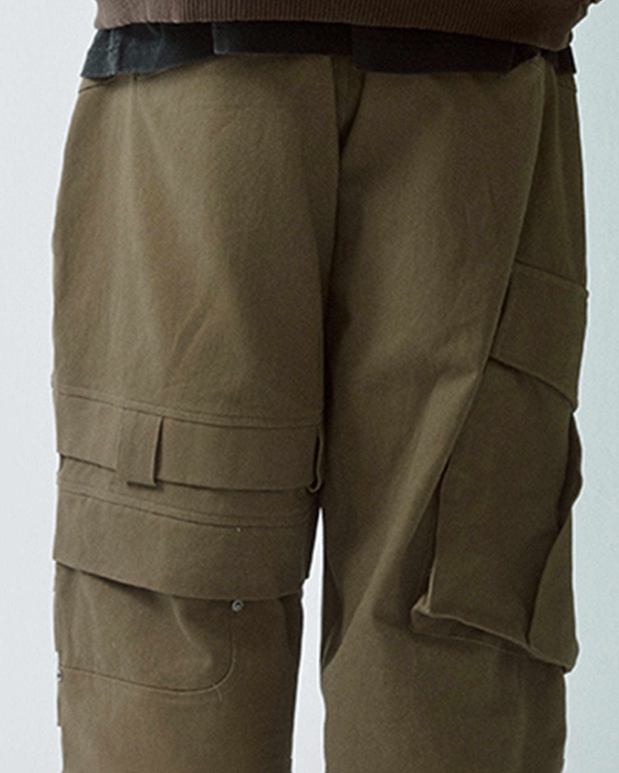 F2CE Asymmetrical Crinkled Cargo Pants, premium urban and streetwear designers apparel on PROJECTISR.com, F2CE
