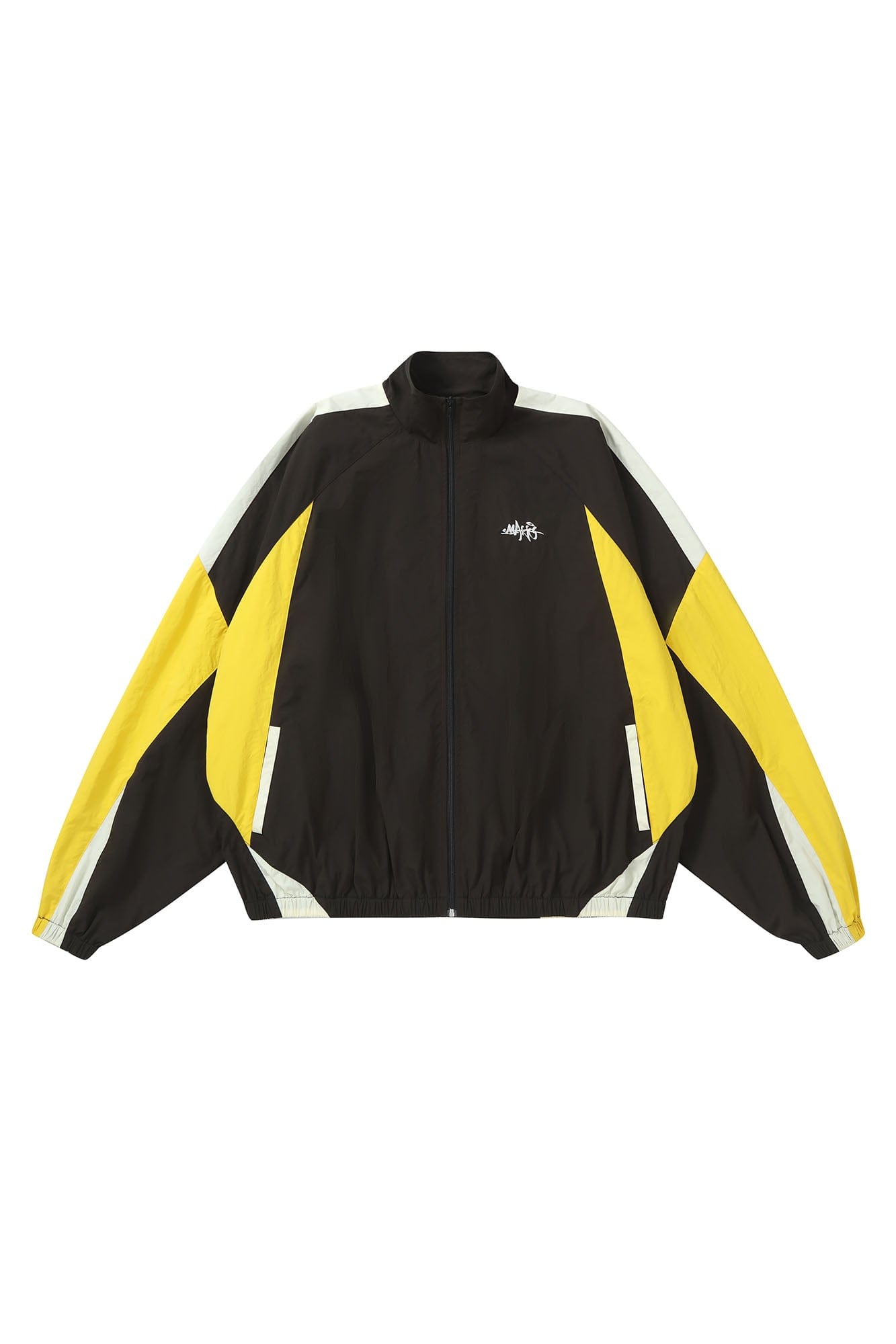 MAKEMORE Retro Contrast Panel Embroidery Jacket, premium urban and streetwear designers apparel on PROJECTISR.com, MAKEMORE