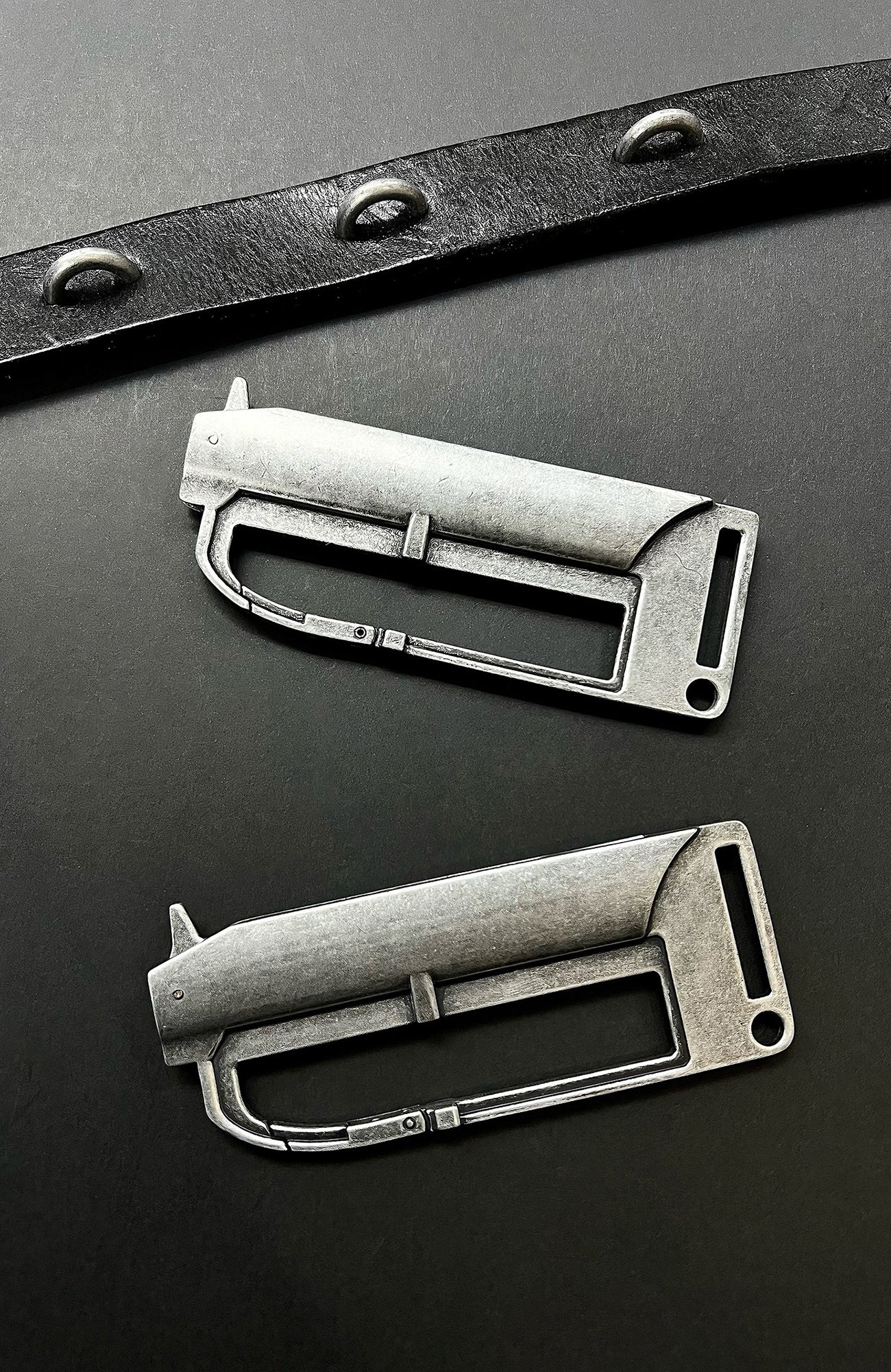 REBEL WAVE Military Buckle Leather Belt