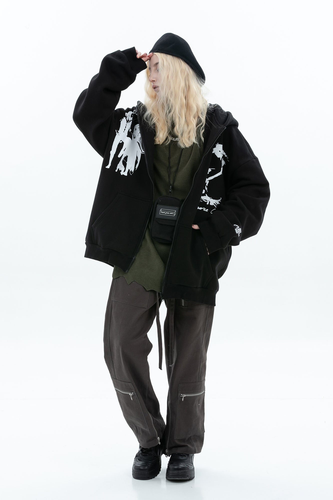 ERROR CODE ROBOT Fleetwood Mac Graphic Oversized Hooded Jacket, premium urban and streetwear designers apparel on PROJECTISR.com, ERROR CODE ROBOT