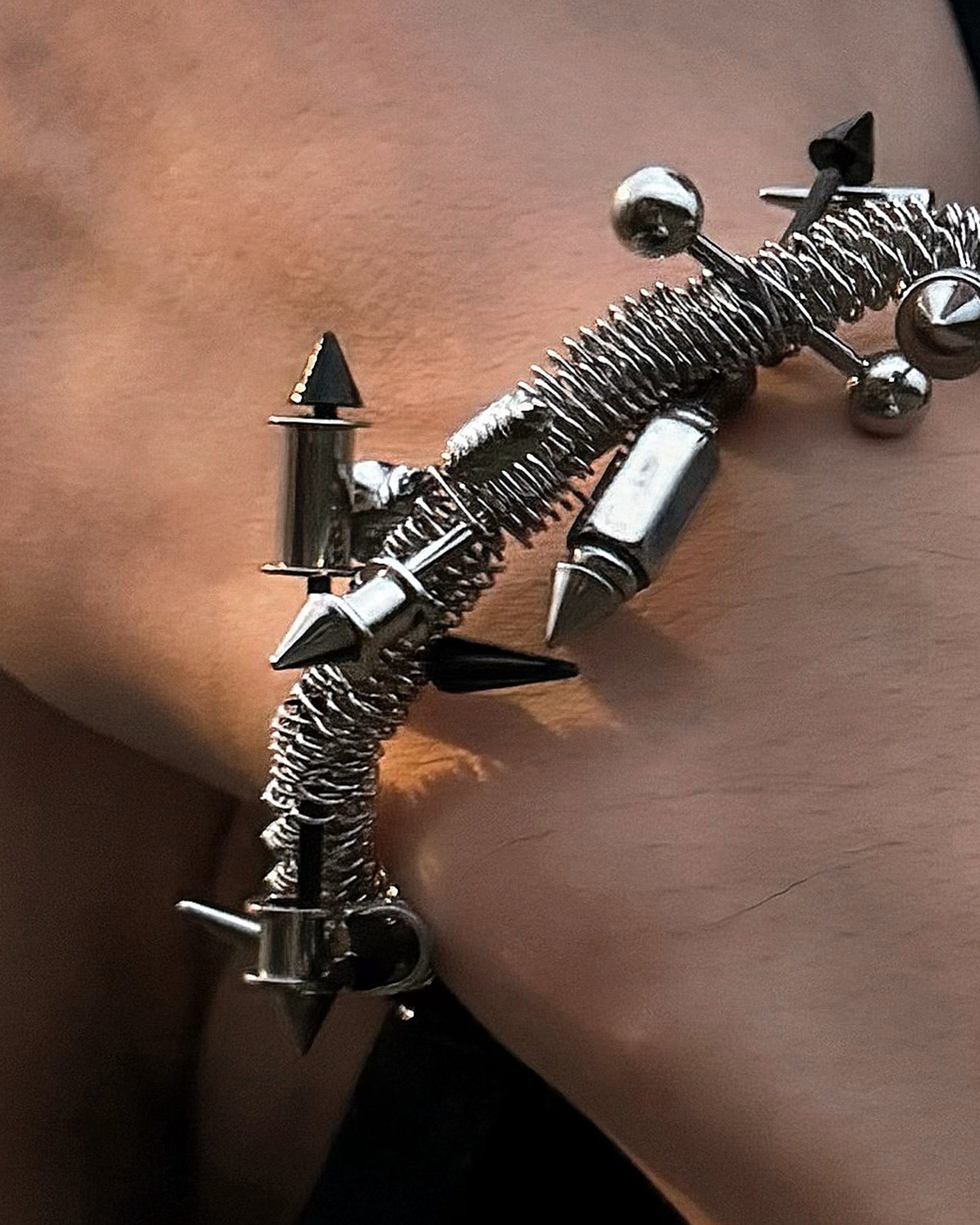 ILLUSORY Time Traveler Rivet Hollow Out Bracelet, premium urban and streetwear designers apparel on PROJECTISR.com, ILLUSORY