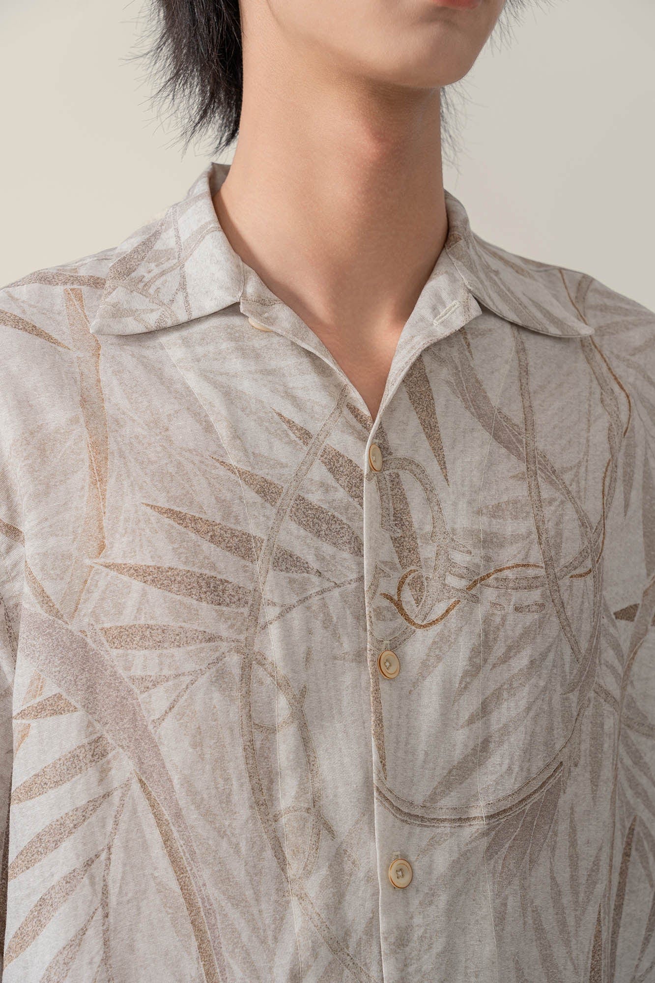 MOITIEDEPETALE Retro Foliage Half Shirt