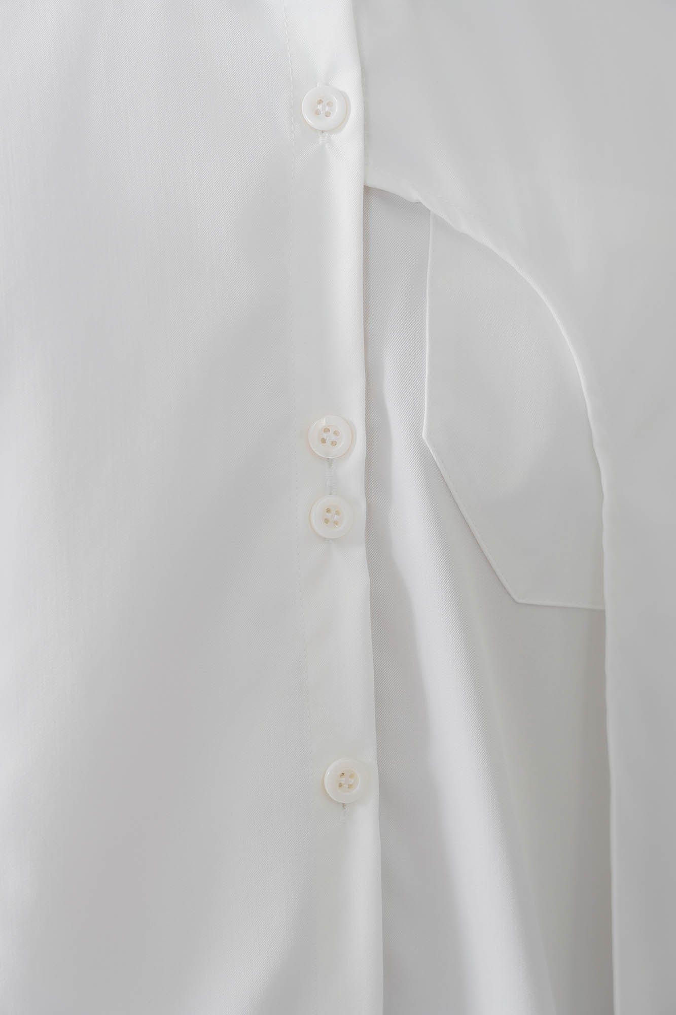 MOITIEDEPETALE Asymmetrical Panel Bamboo Fiber Shirt