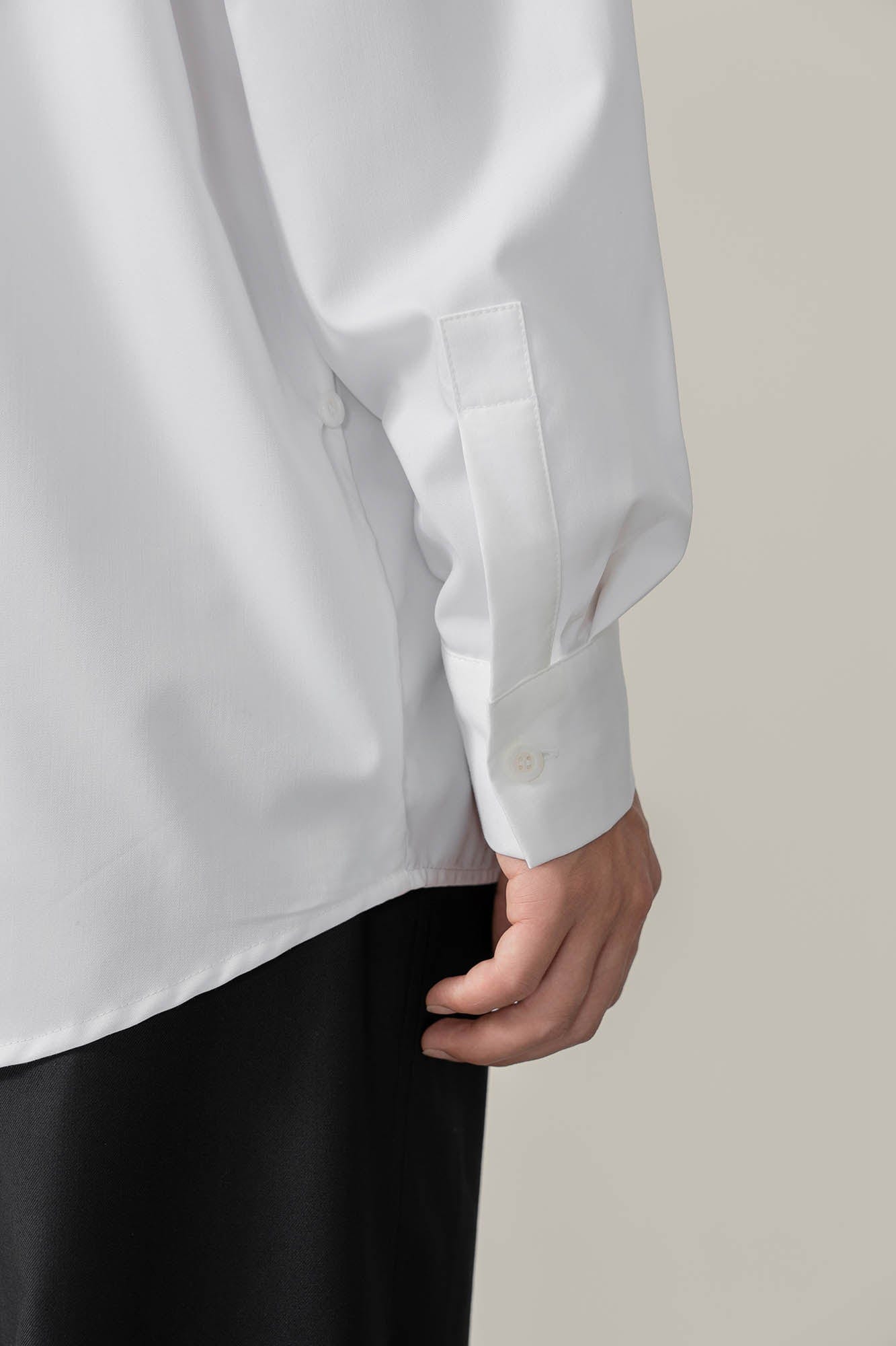 MOITIEDEPETALE Asymmetrical Panel Bamboo Fiber Shirt