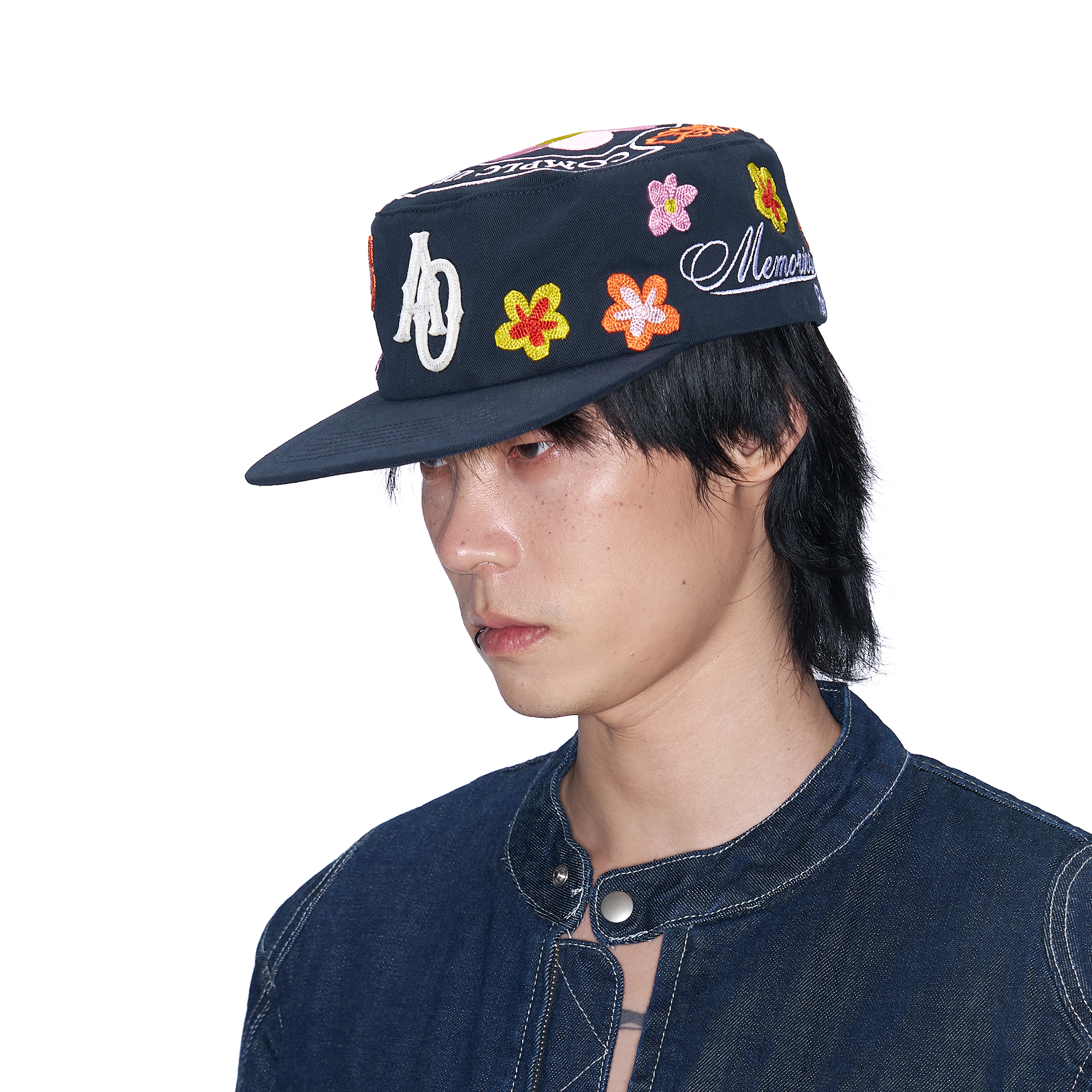 SANB Floral Embroidered Pillbox Cap
