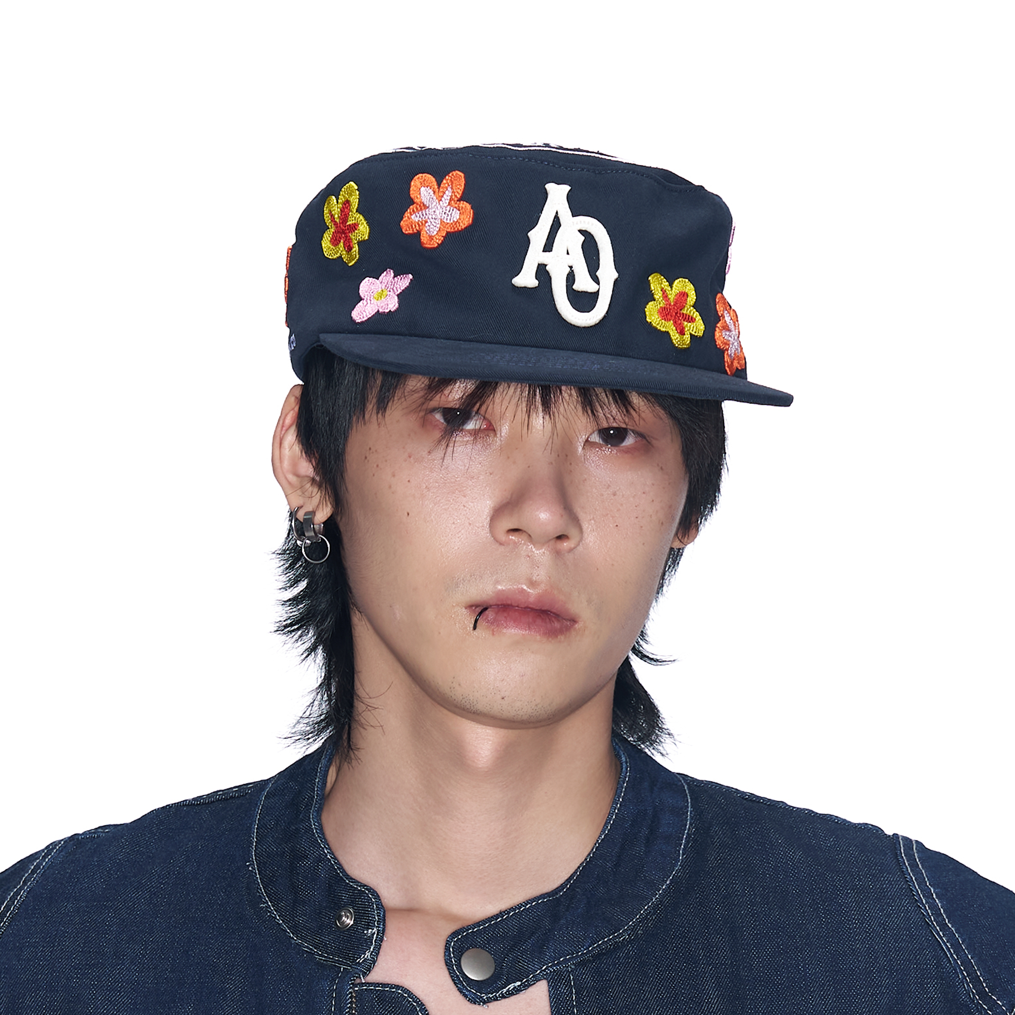 SANB Floral Embroidered Pillbox Cap