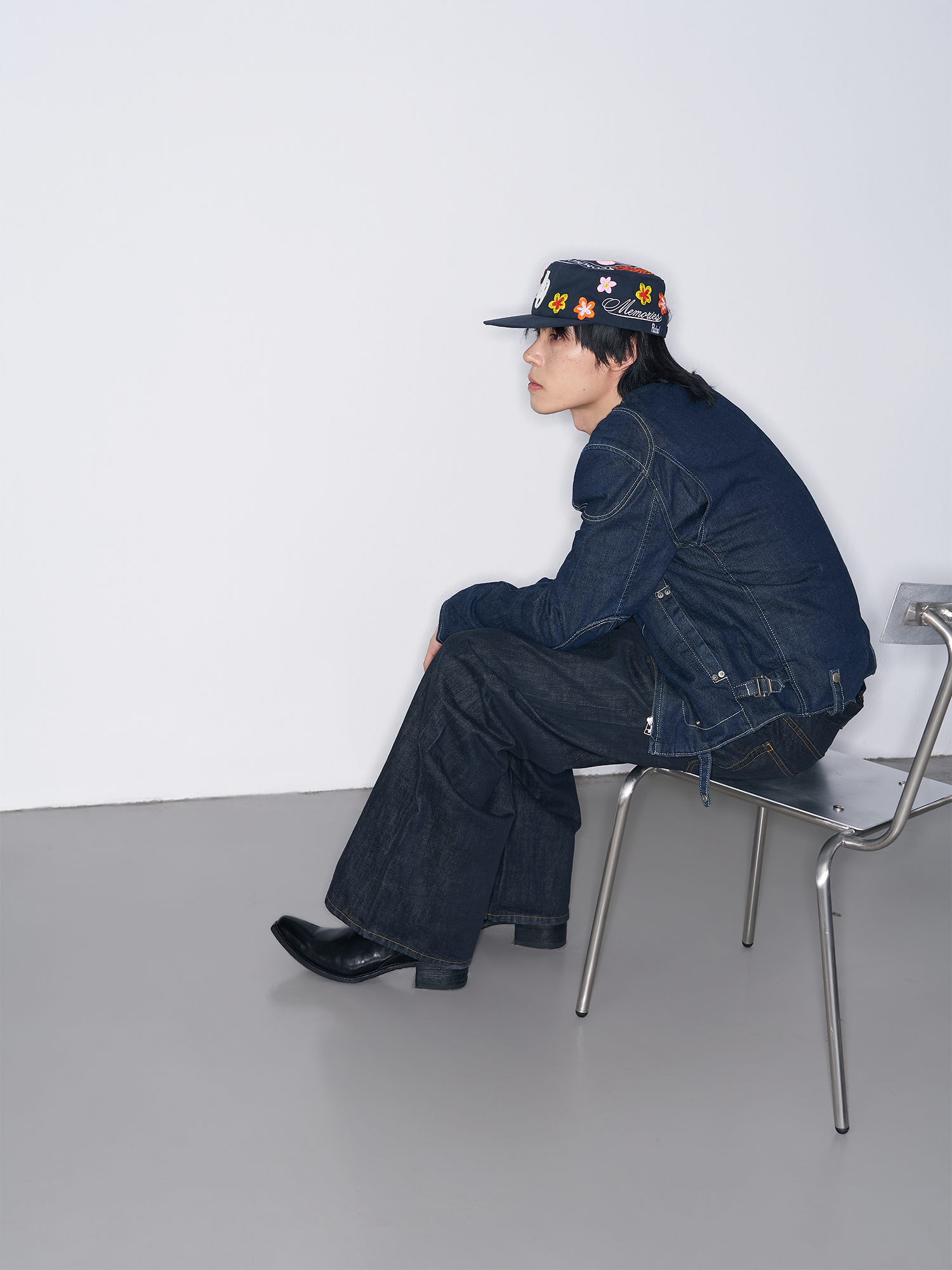 SANB Floral Embroidered Pillbox Cap