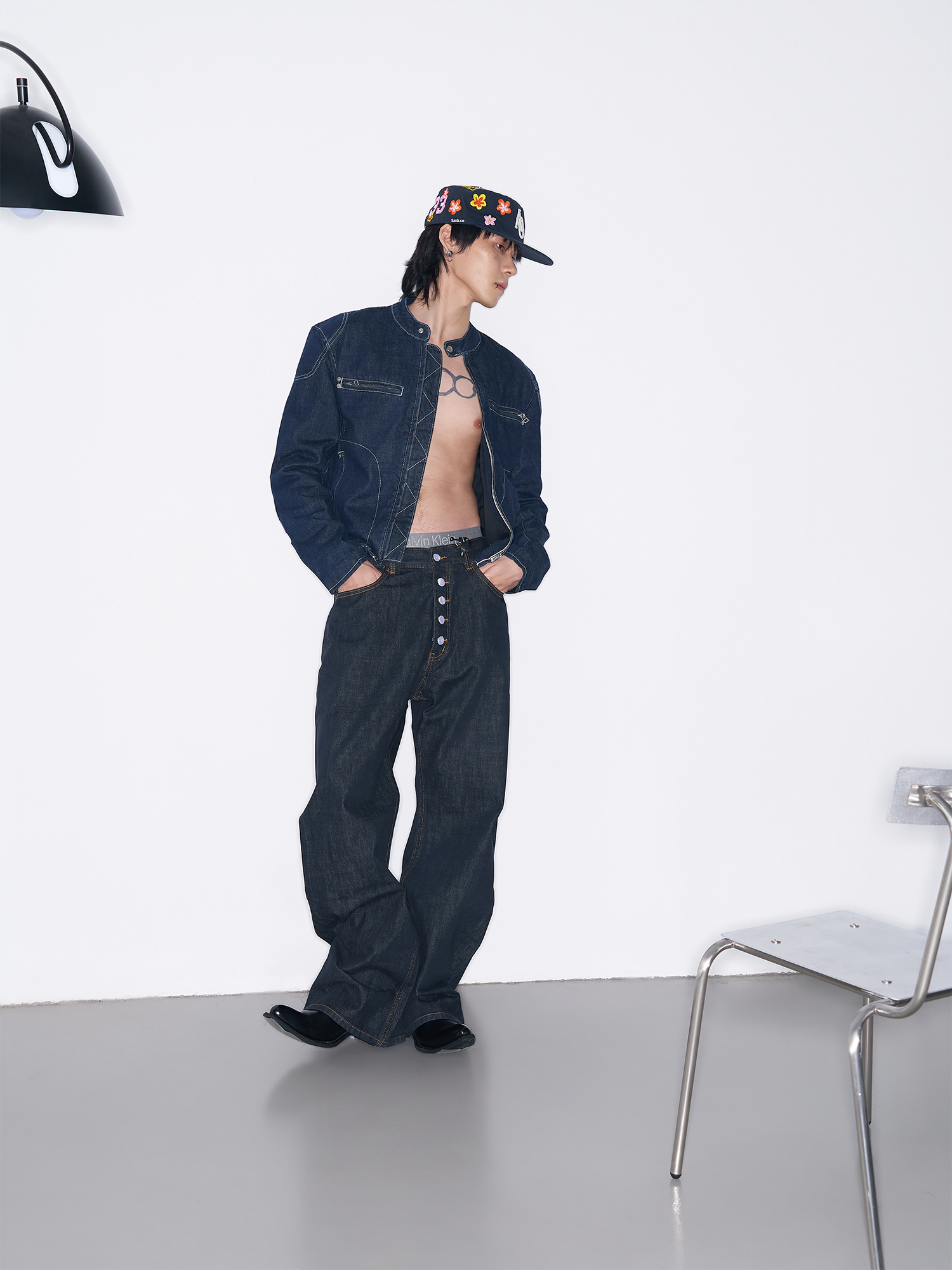 SANB Floral Embroidered Pillbox Cap