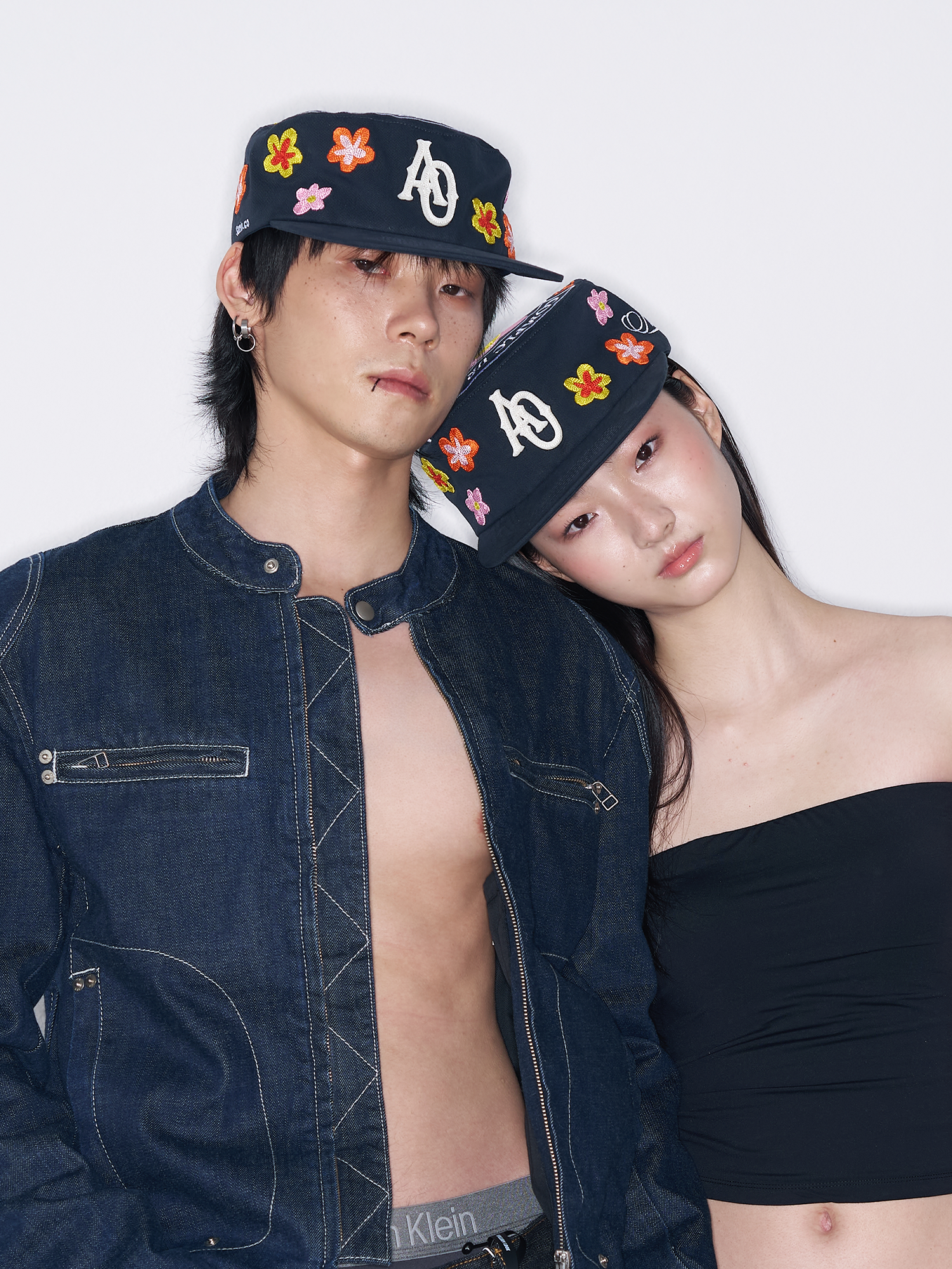SANB Floral Embroidered Pillbox Cap