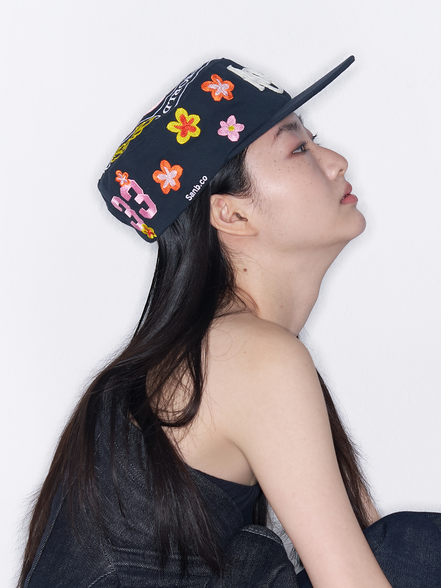 SANB Floral Embroidered Pillbox Cap