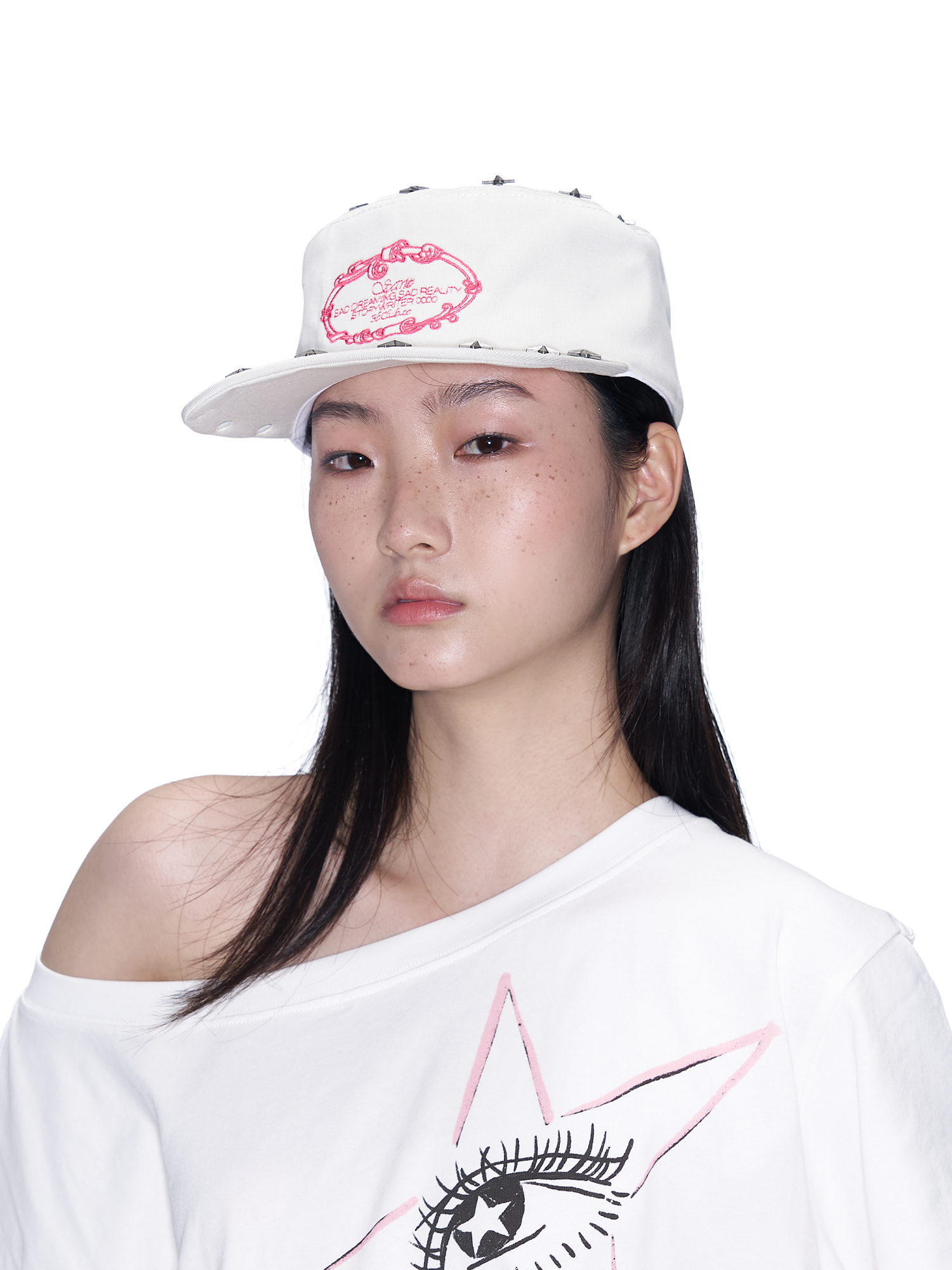 SANB Star-Studded Embroidered Pillbox Cap