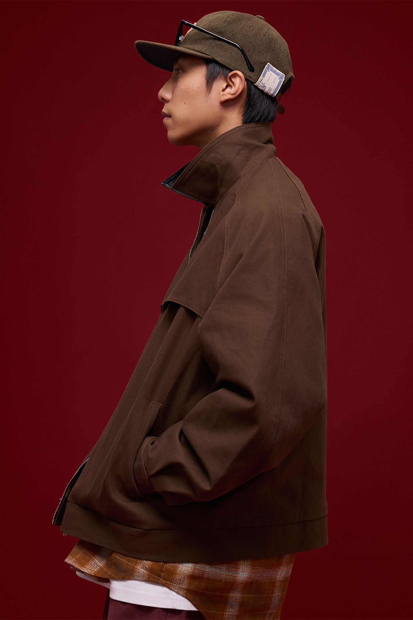 BANANA CLUB Faux Leather Collar Cotton Jacket