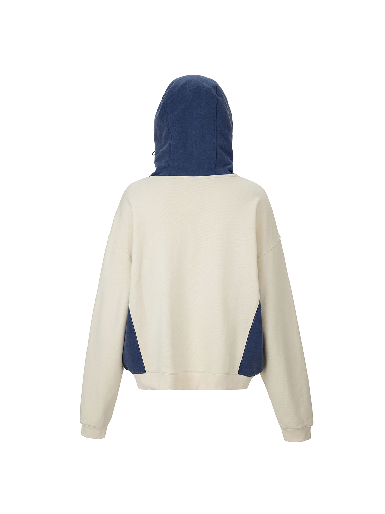 F2CE Contrast Paneled Funnel-Hood Pullover
