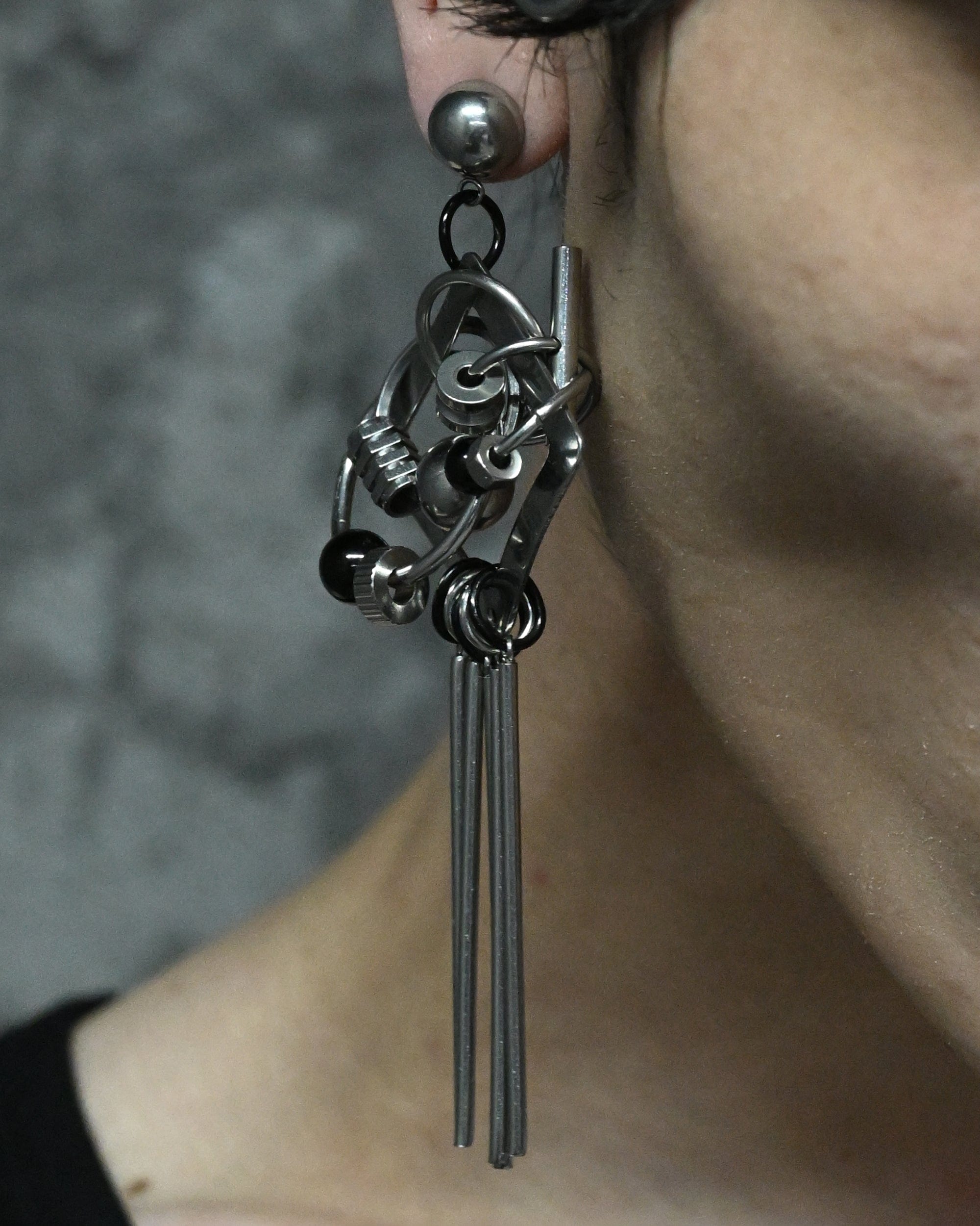 ILLUSORY Ex Machina Tassels Earring / Ear Clip, premium urban and streetwear designers apparel on PROJECTISR.com, ILLUSORY