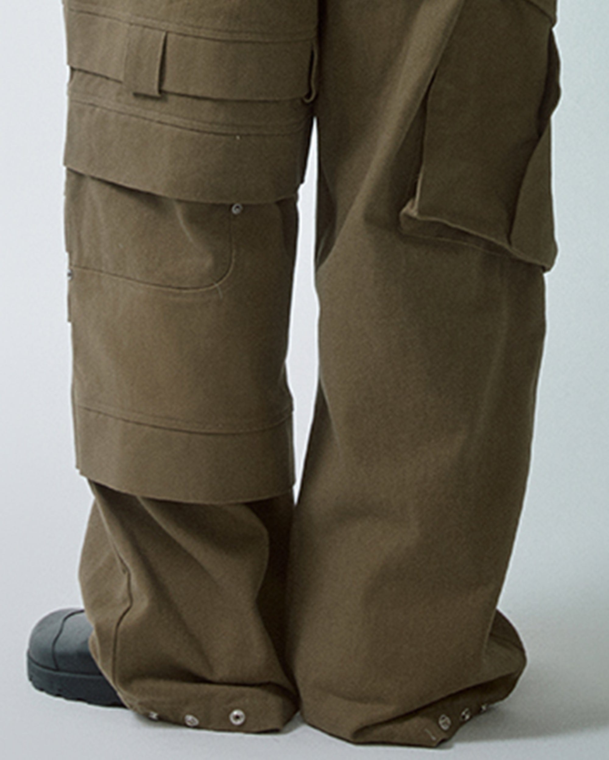 F2CE Asymmetrical Crinkled Cargo Pants, premium urban and streetwear designers apparel on PROJECTISR.com, F2CE