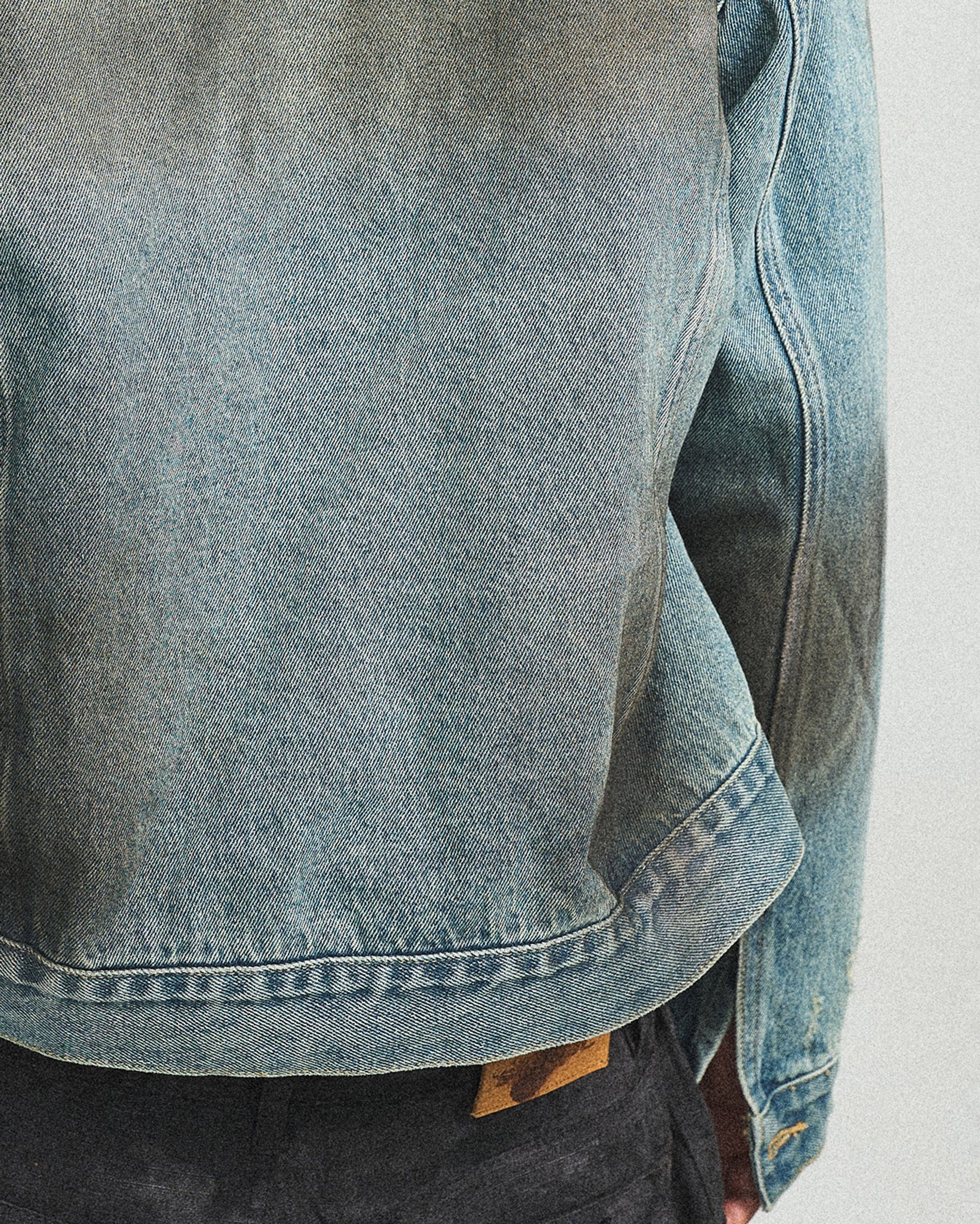 STEEPC Distressed Washed Denim Jacket, premium urban and streetwear designers apparel on PROJECTISR.com, STEEPC