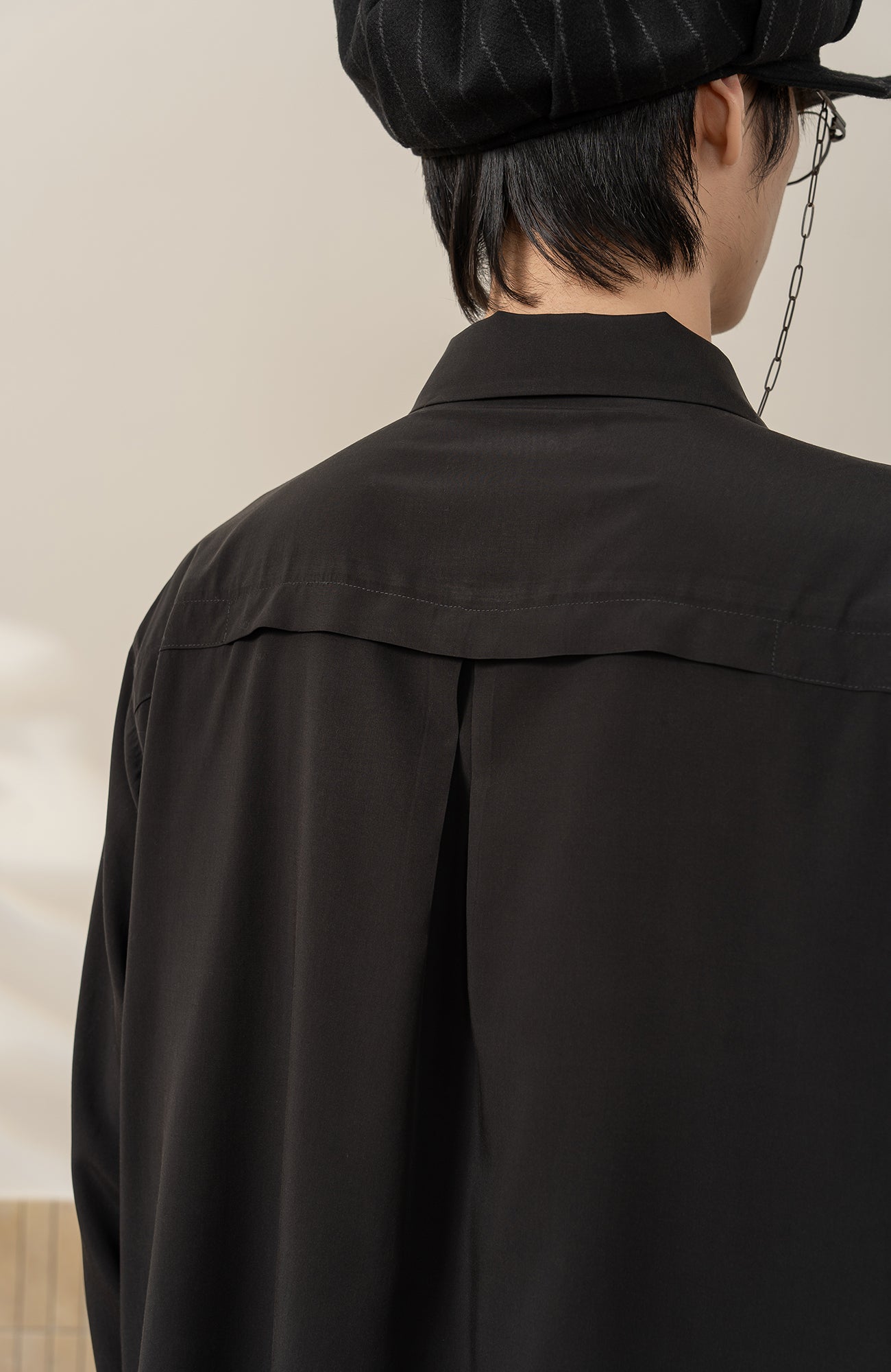 MOITIEDEPETALE Graphic Double-Layered Striped Shirt