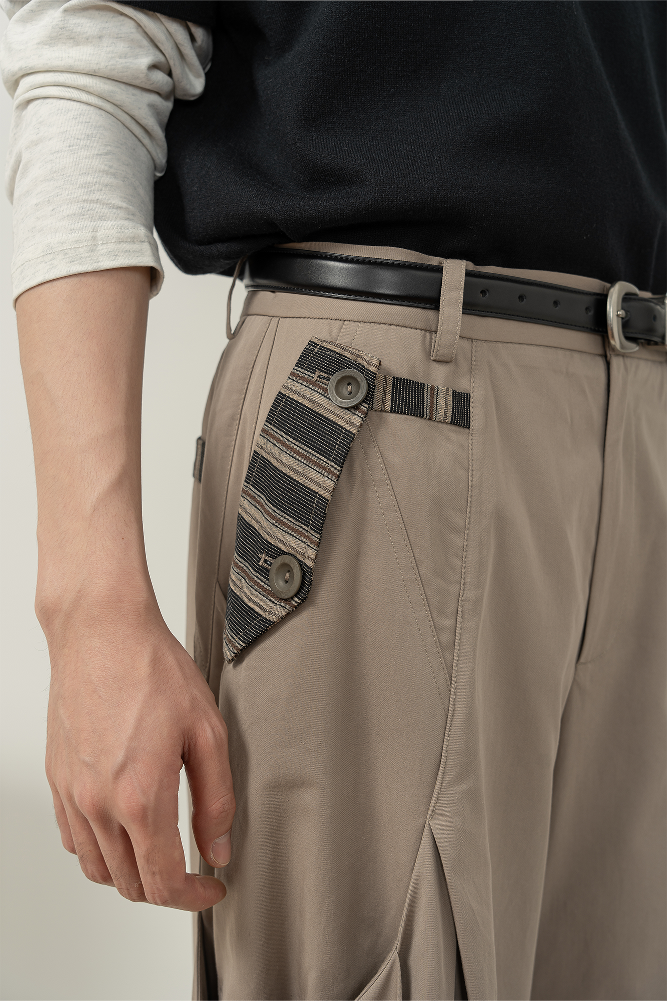MOITIEDEPETALE Pleated Panel Oversized Cargo Pants