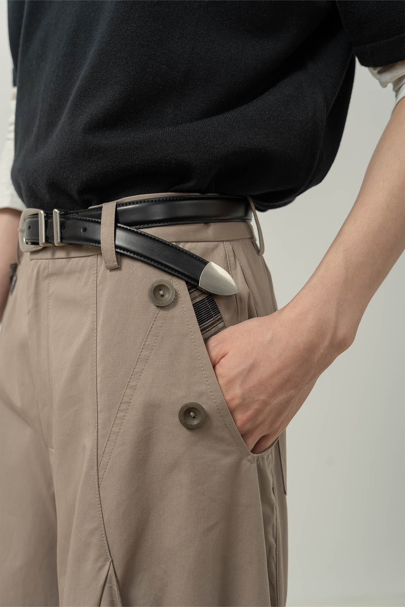MOITIEDEPETALE Pleated Panel Oversized Cargo Pants