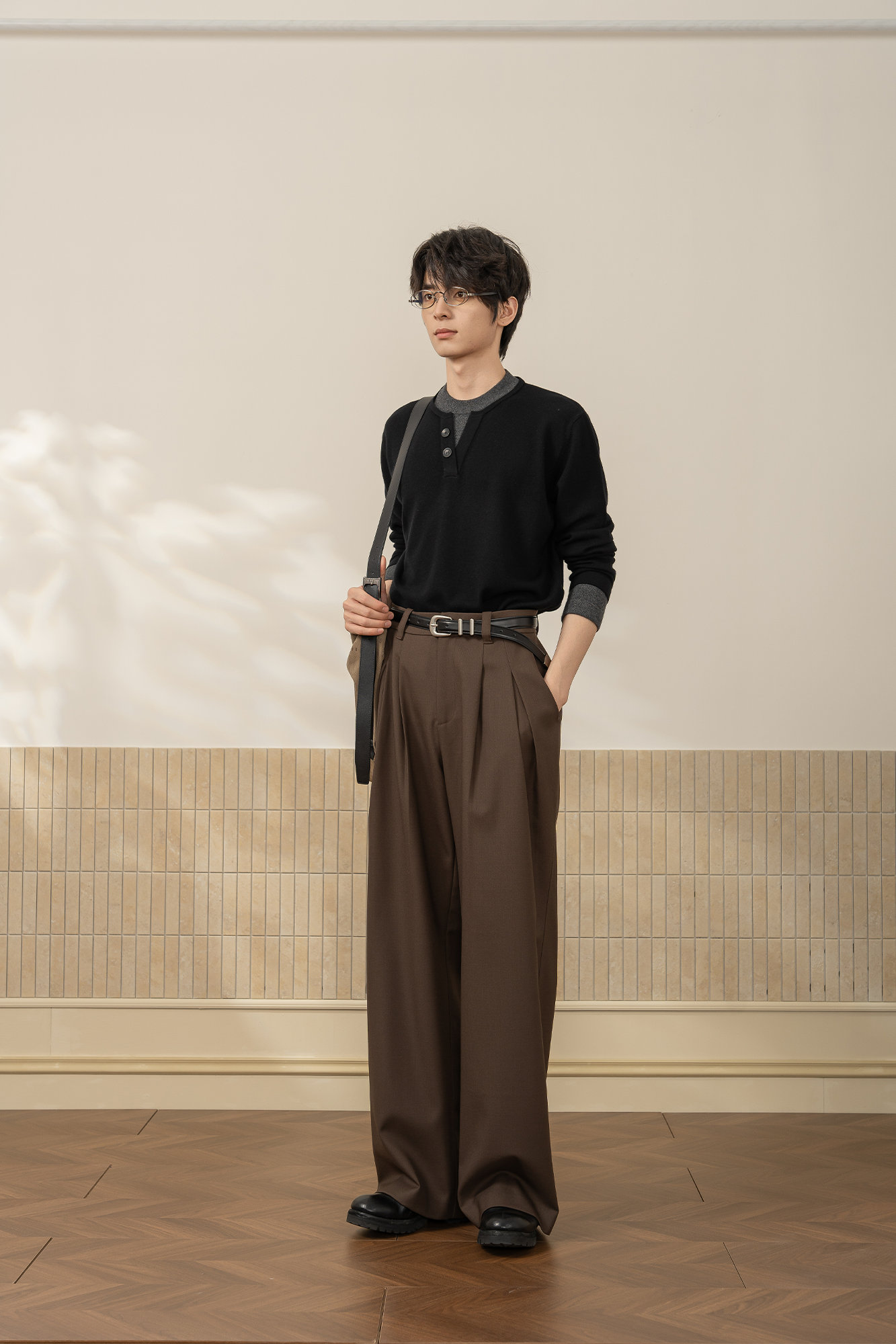 MOITIEDEPETALE Wool-Blended Pleats Trousers