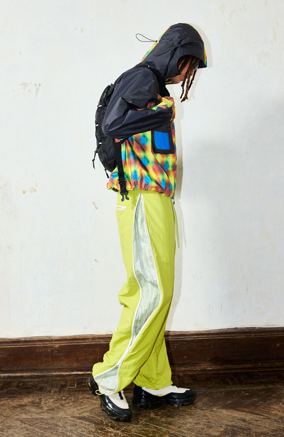 YANLI Fluorescent Mesh Waterproof Track Pants