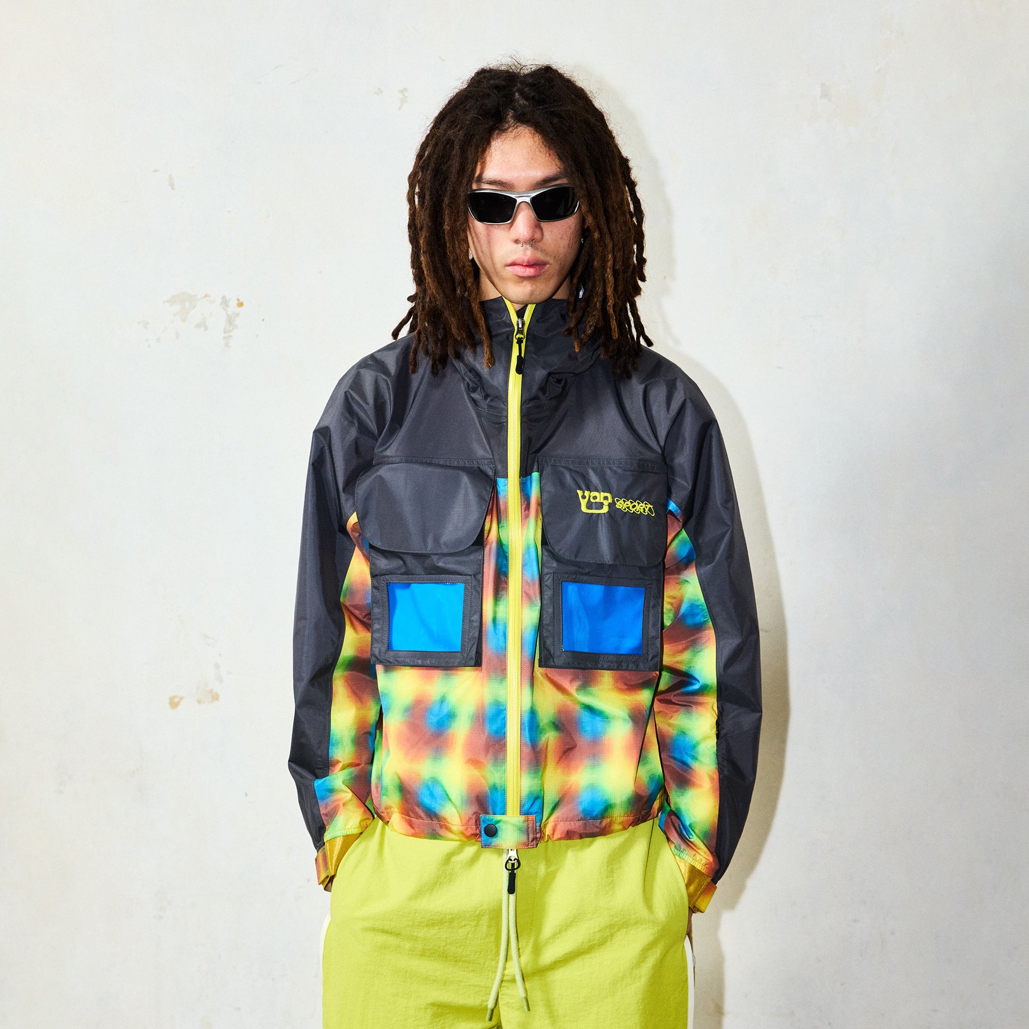 YANLI Plaid Waterproof Athletic Windbreaker