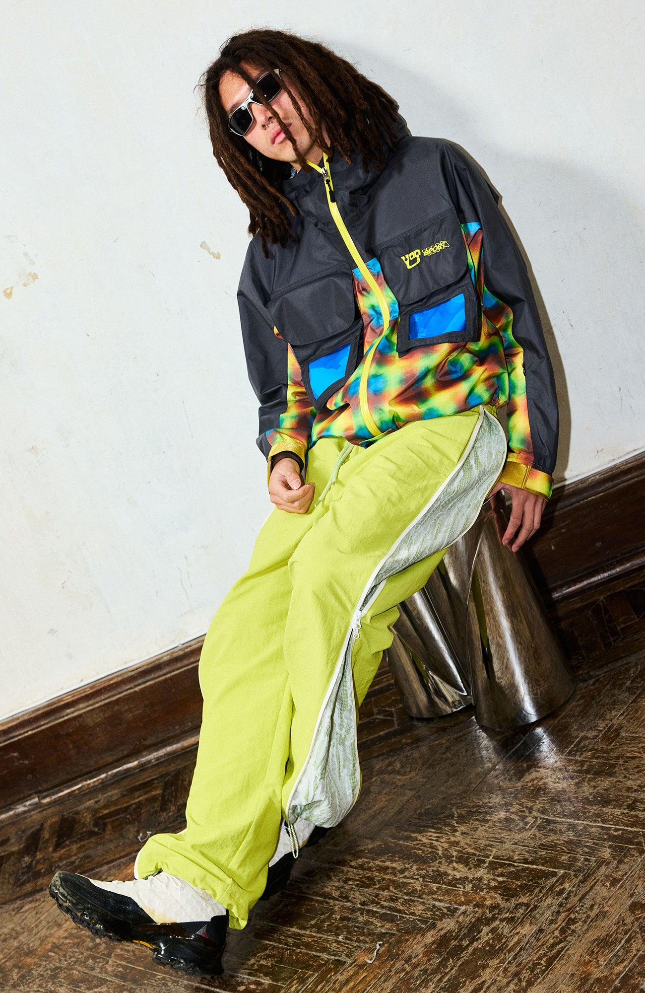 YANLI Fluorescent Mesh Waterproof Track Pants