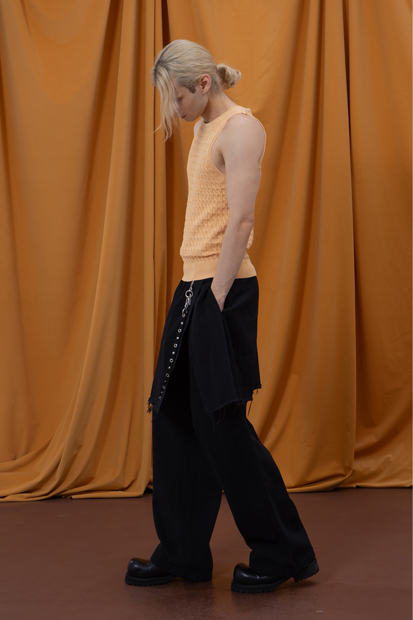 CLP Layered Raw-Edge Wide-Leg Pants