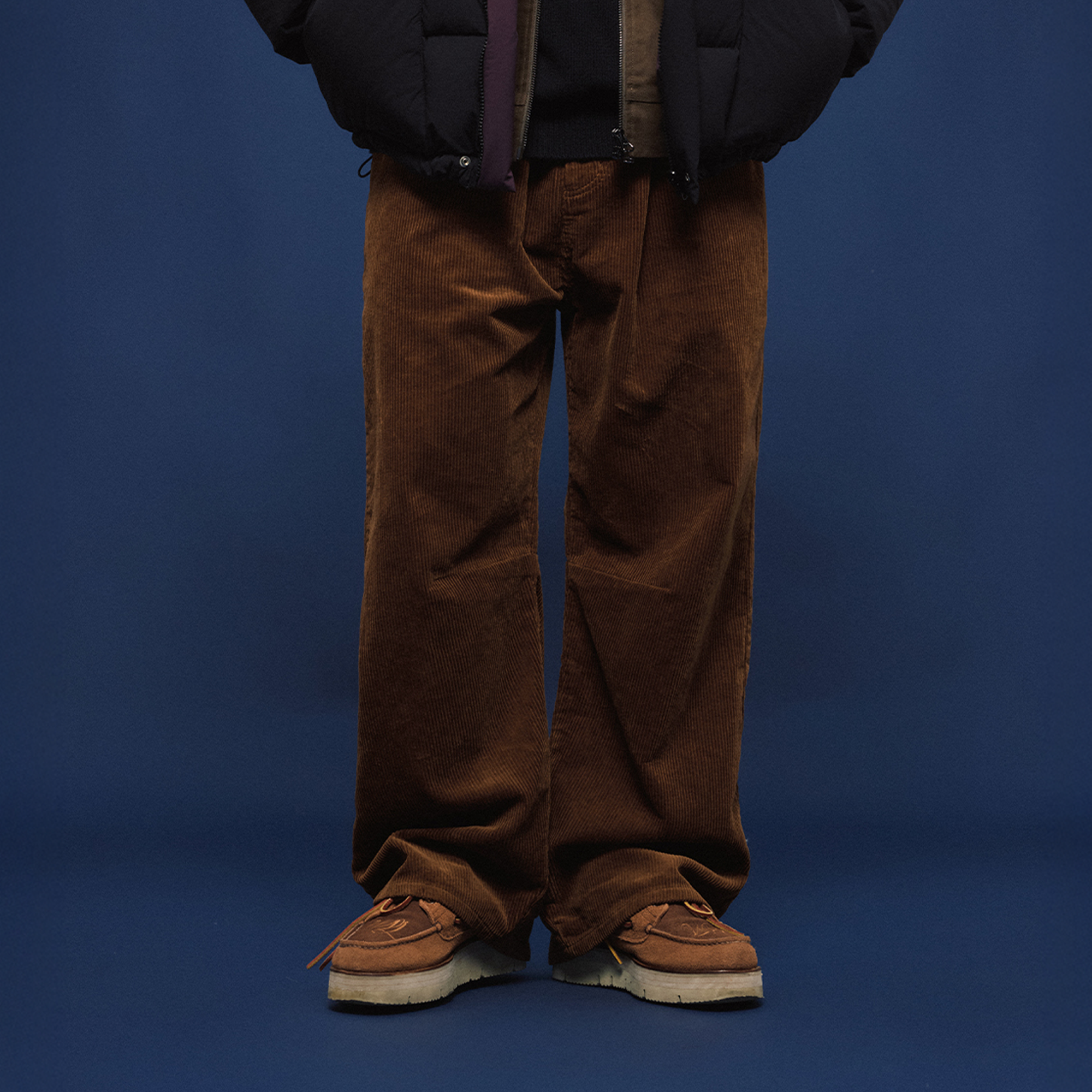 BANANA CLUB Corduroy Pleated Wide-Leg Trousers