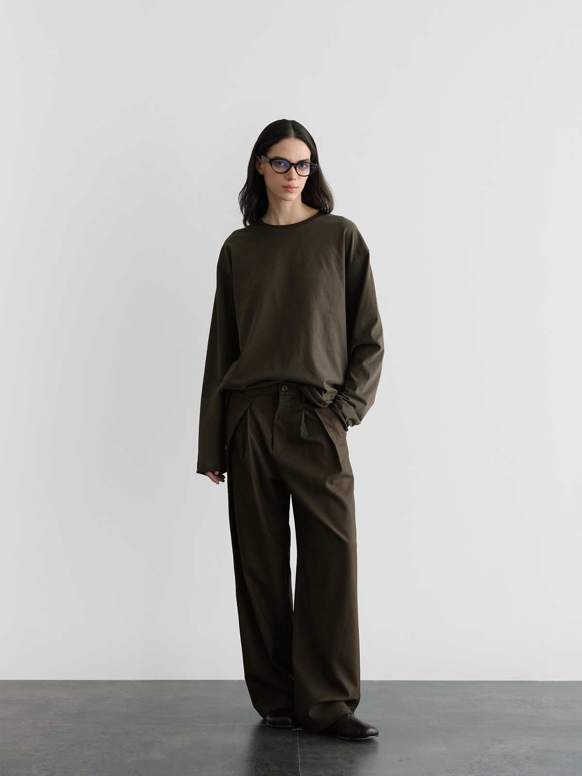 ORGANIC EMOTION Deconstructed Asymmetrical Pleated Trousers
