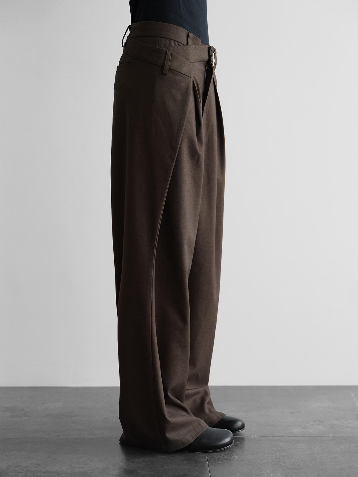 ORGANIC EMOTION Deconstructed Asymmetrical Pleated Trousers