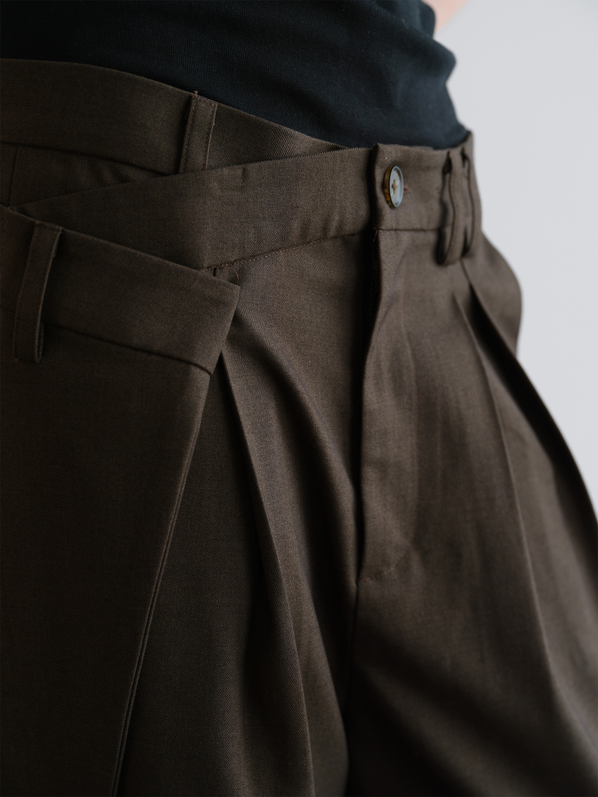 ORGANIC EMOTION Deconstructed Asymmetrical Pleated Trousers