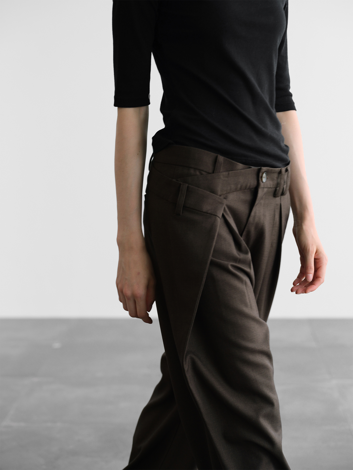 ORGANIC EMOTION Deconstructed Asymmetrical Pleated Trousers