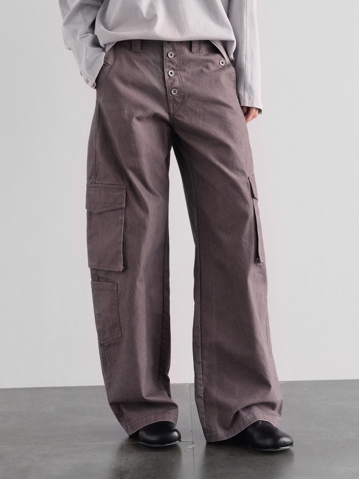ORGANIC EMOTION Multi-Pocket Washed Retro Cargo Pants