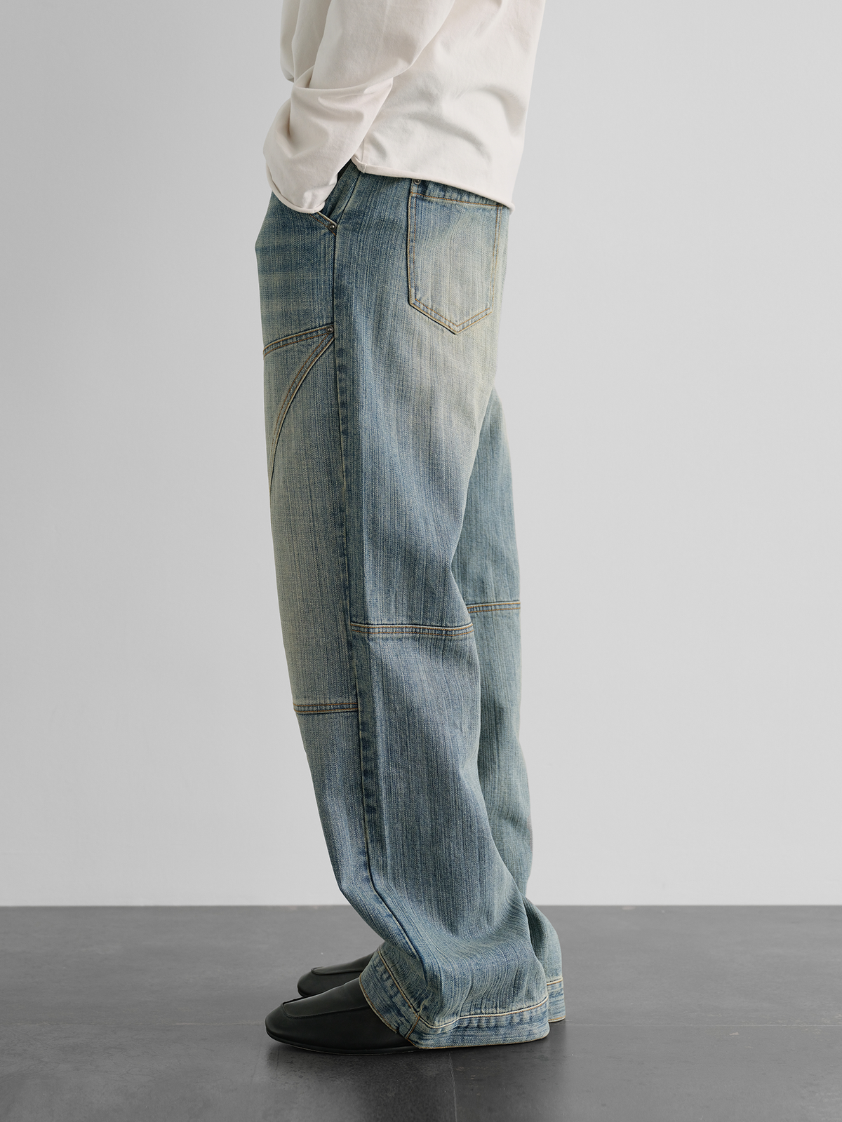 ORGANIC EMOTION Retro Washed Straight-Leg Jeans