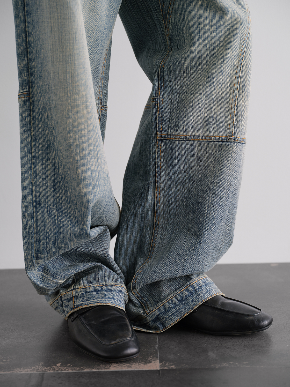 ORGANIC EMOTION Retro Washed Straight-Leg Jeans