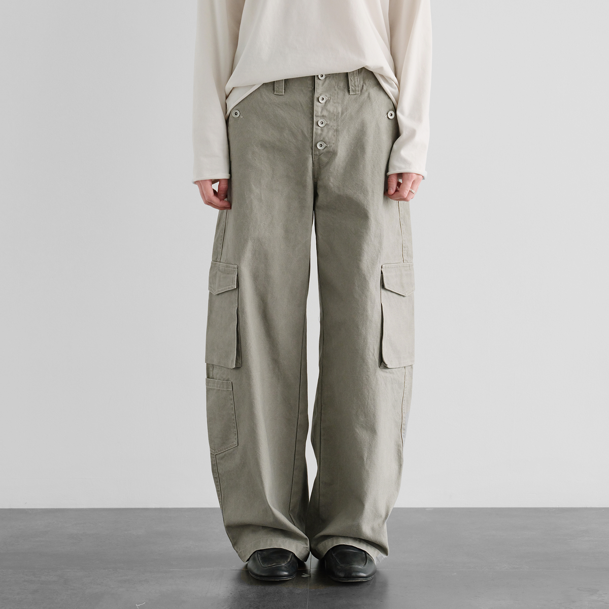ORGANIC EMOTION Multi-Pocket Washed Retro Cargo Pants