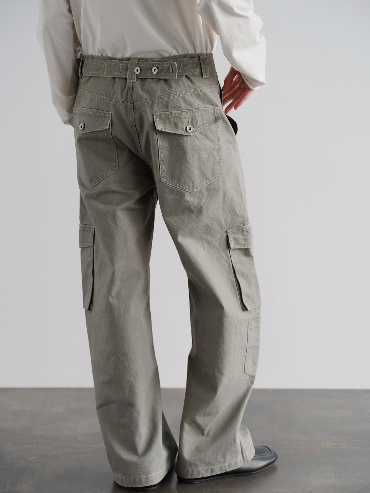 ORGANIC EMOTION Multi-Pocket Washed Retro Cargo Pants