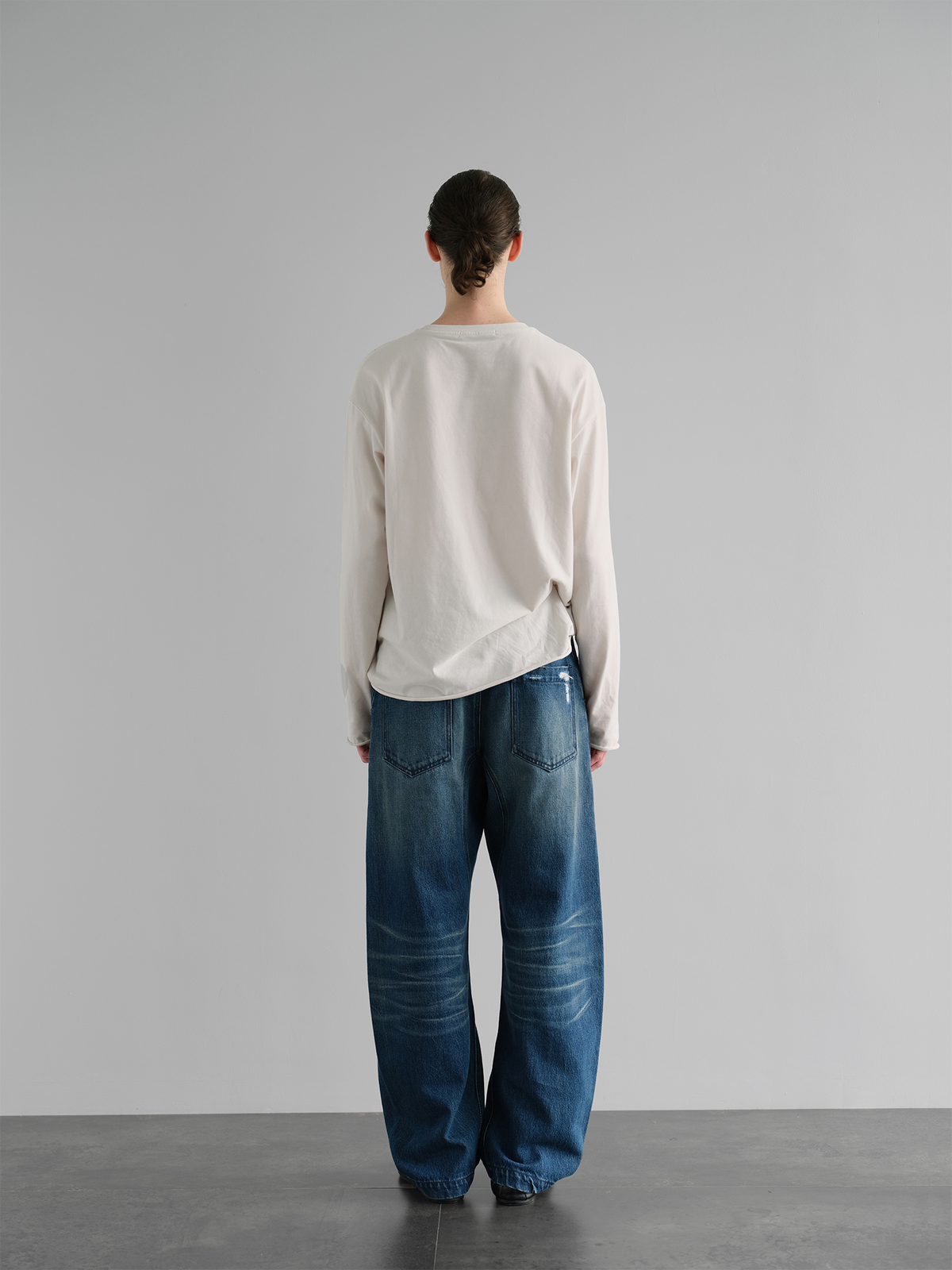 ORGANIC EMOTION Distressed Washed Patchwork Jeans