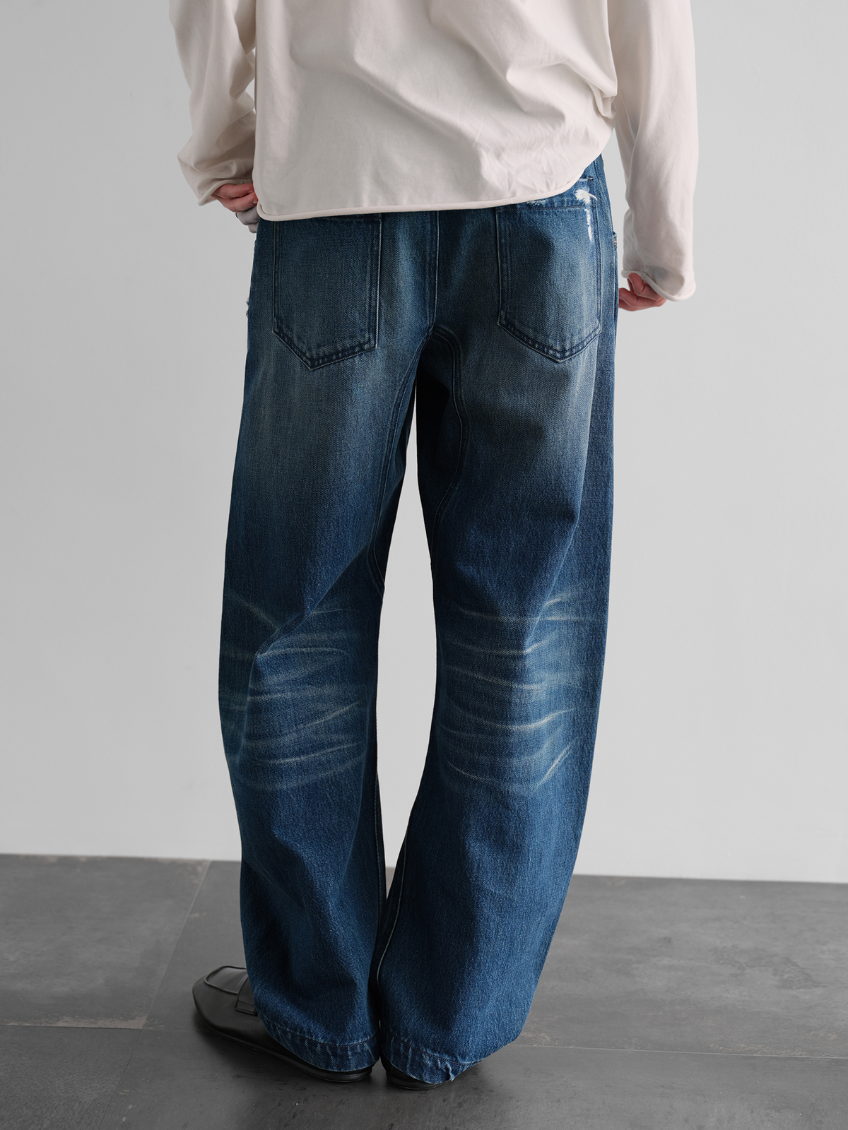 ORGANIC EMOTION Distressed Washed Patchwork Jeans