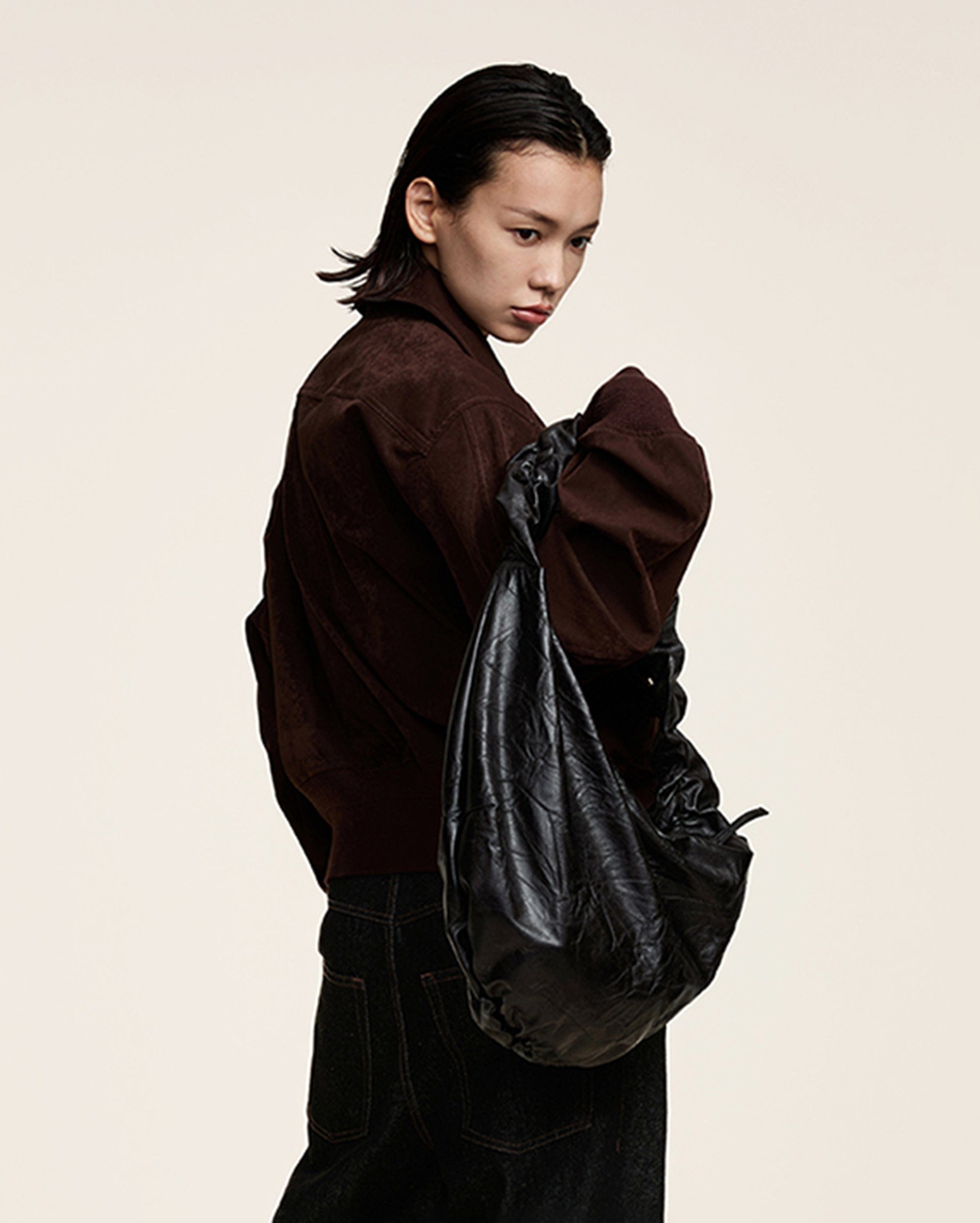 OPICLOTH Wrinkle Crescent Bag, premium urban and streetwear designers apparel on PROJECTISR.com, OPICLOTH