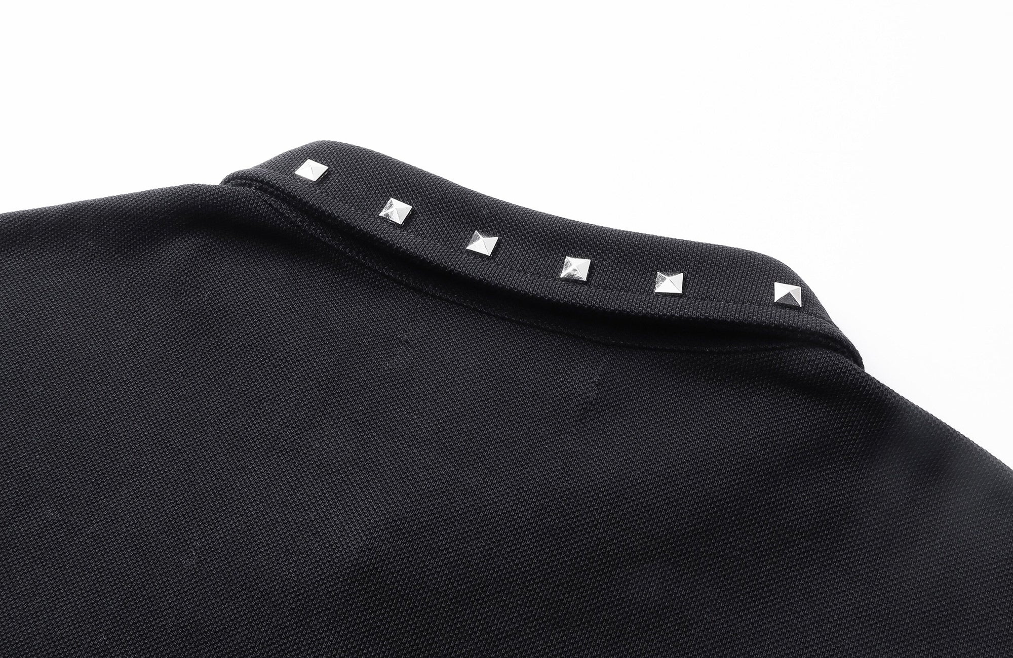REBEL WAVE Studded LOGO Graphic Polo Shirt