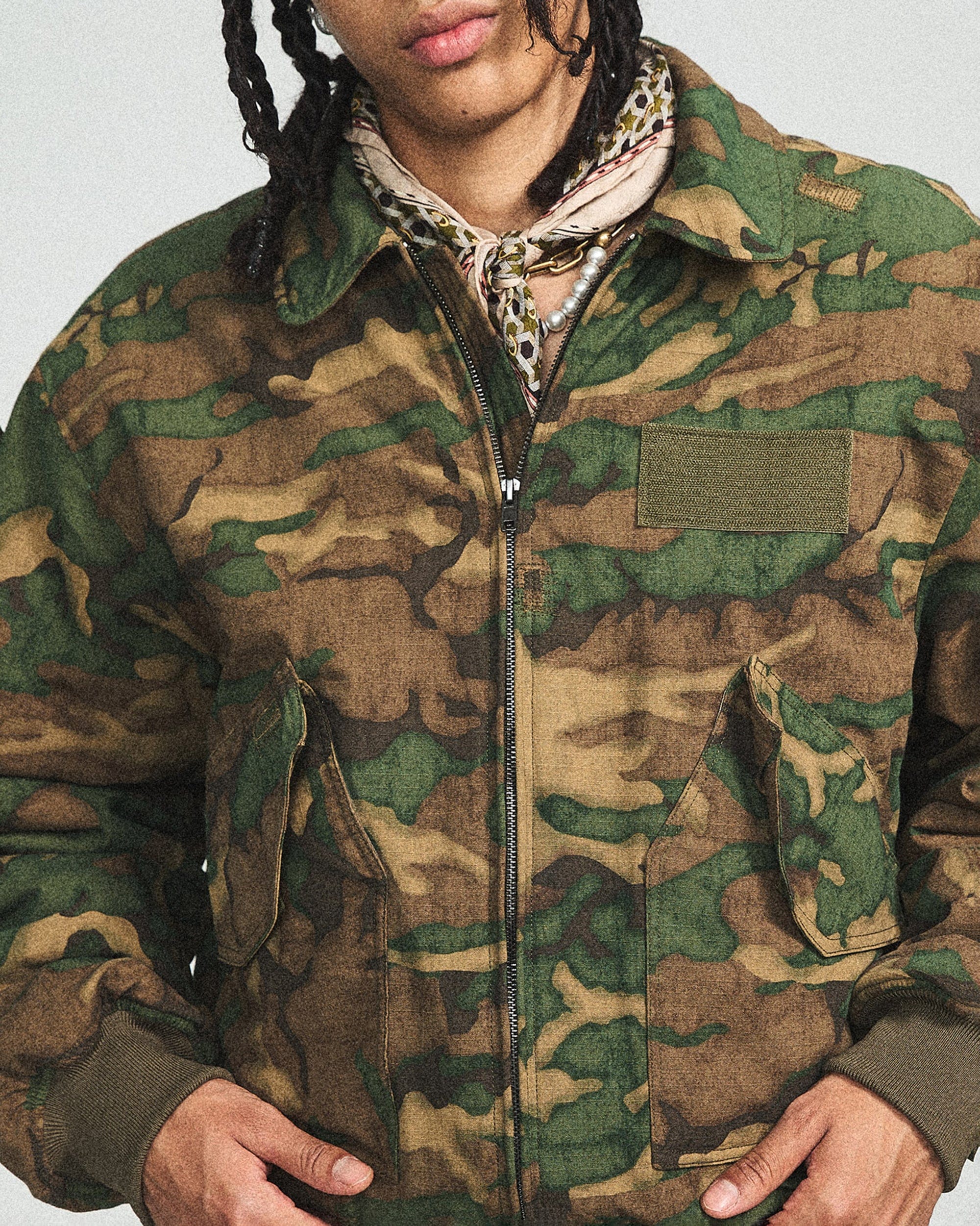 STEEPC Camo MA2 Multi-Pocket Patchwork Reversible Jacket, premium urban and streetwear designers apparel on PROJECTISR.com, STEEPC