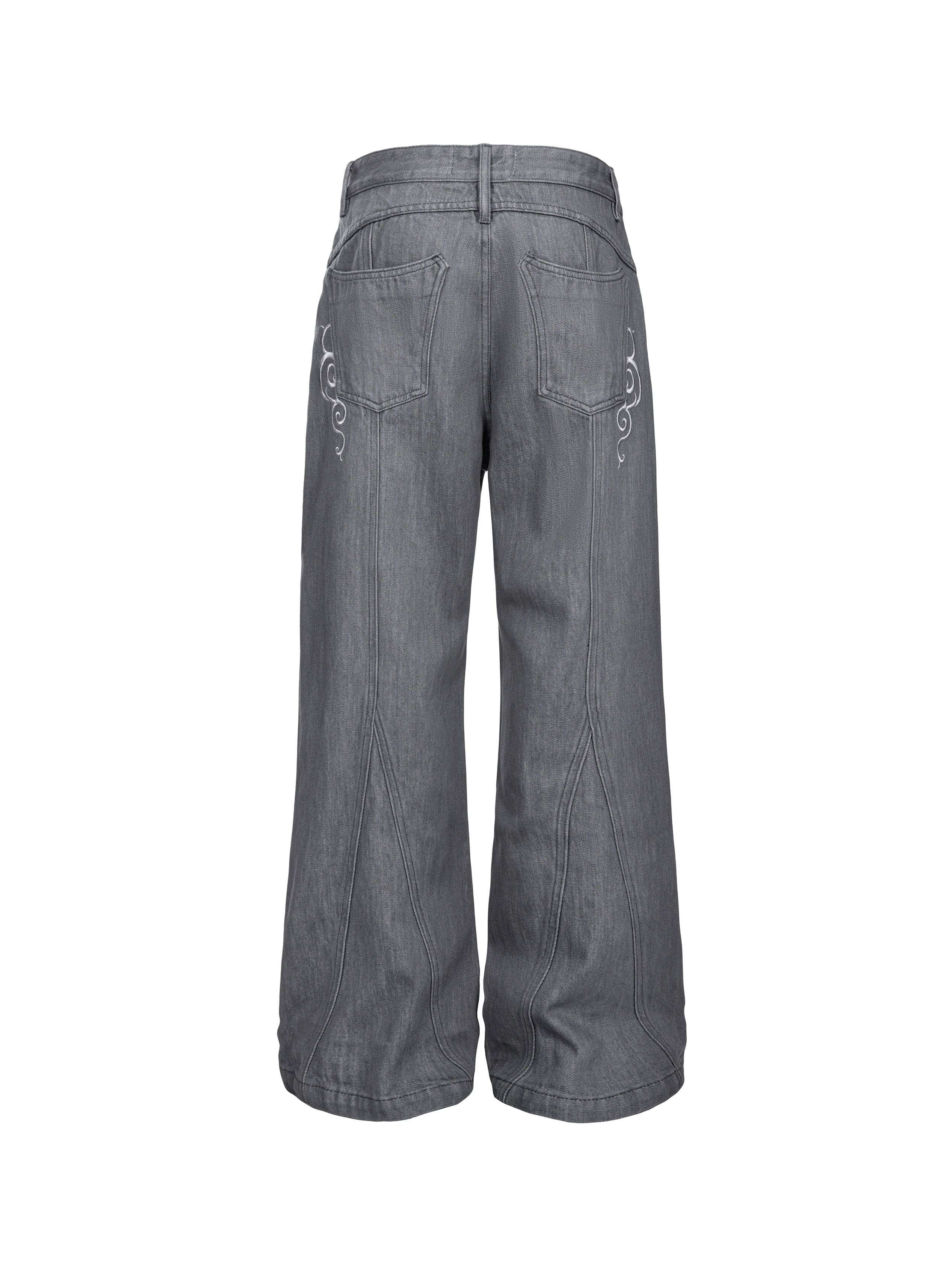 CATSSTAC Floral Embroidered Flared Jeans, premium urban and streetwear designers apparel on PROJECTISR.com, CATSSTAC