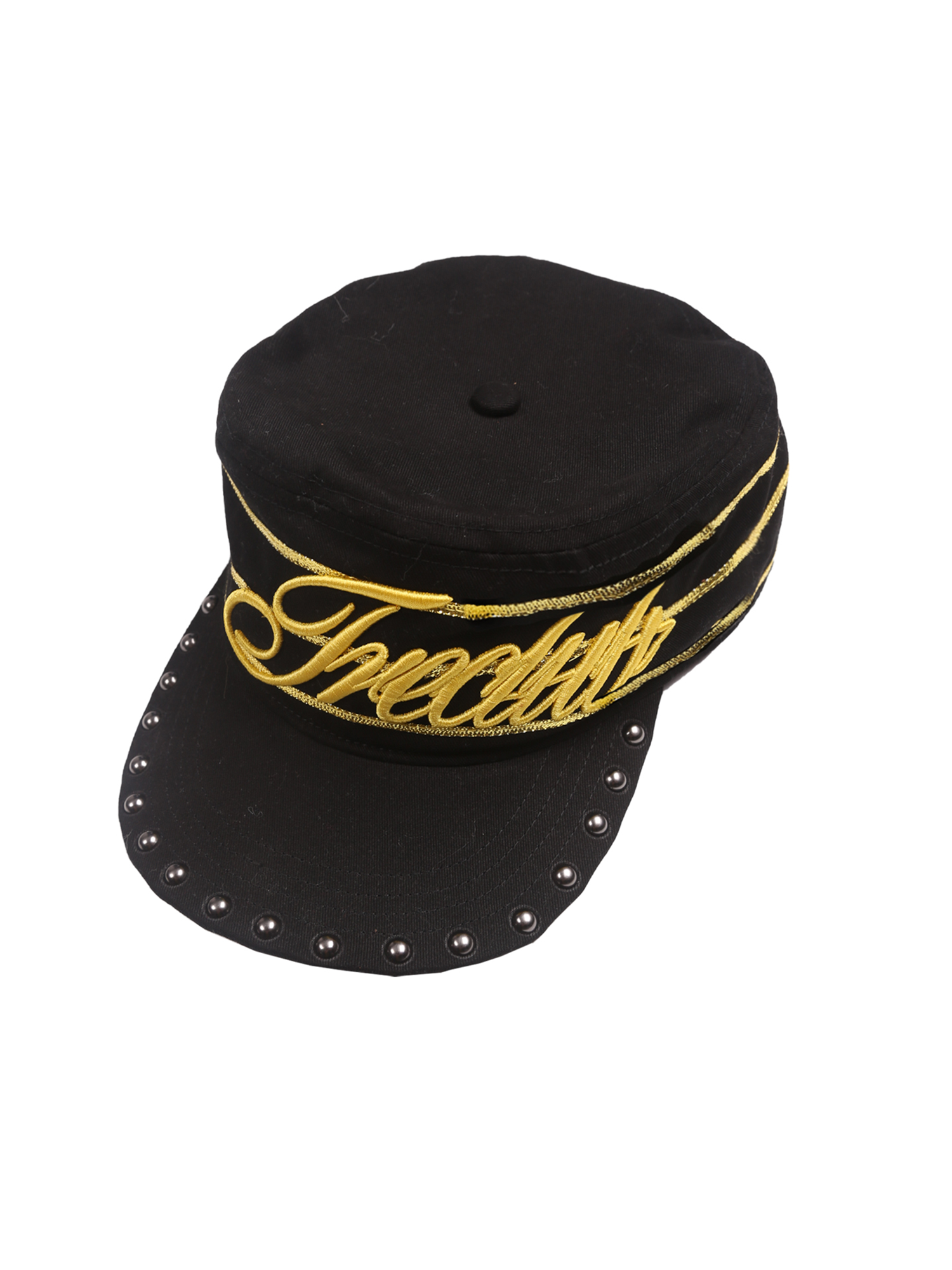 TRECLUB Studded-Brim Embroidered Cap