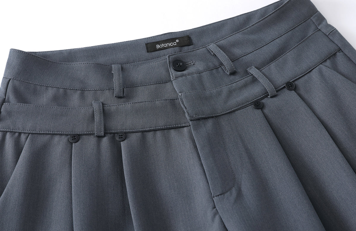 BOTANICA Double-Pleat Wide-Leg Trousers